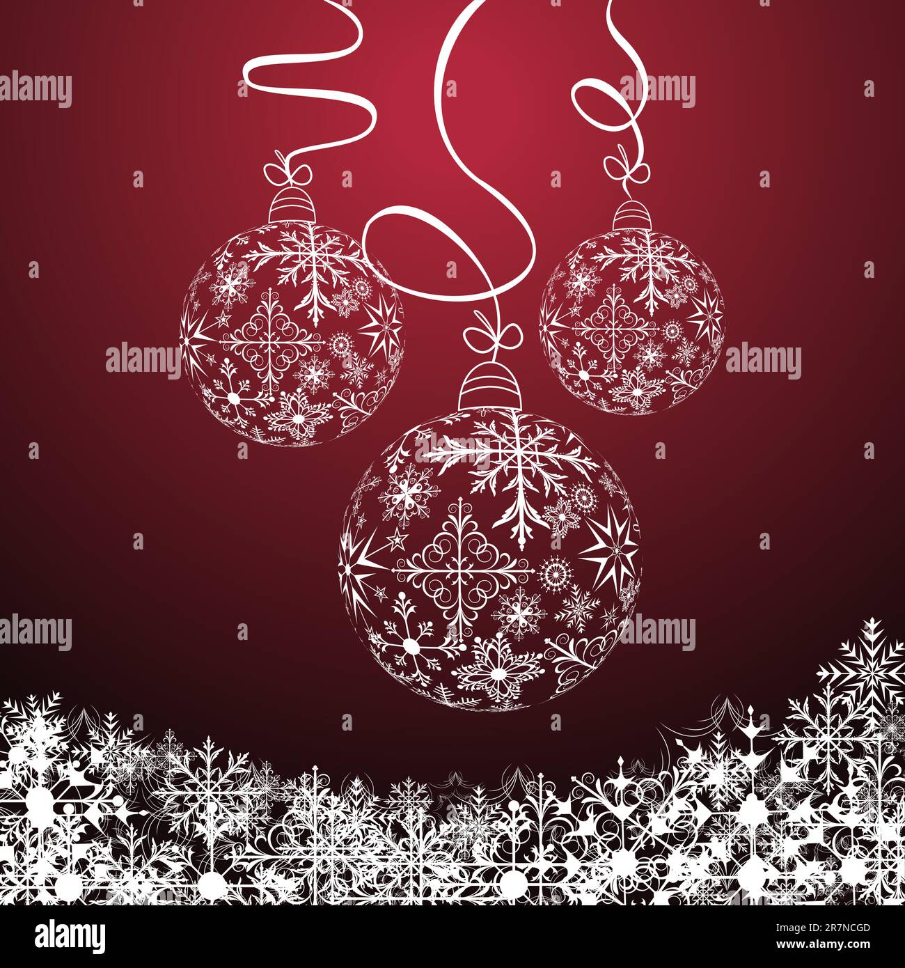 Abbildung süße Weihnachten Zusammensetzung mit Kugeln - Vektor Stock Vektor