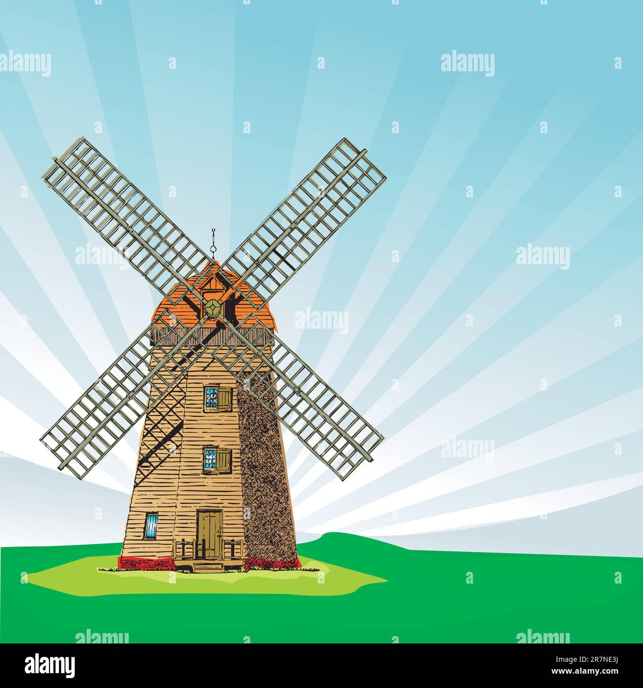 Windmühle Stock Vektor