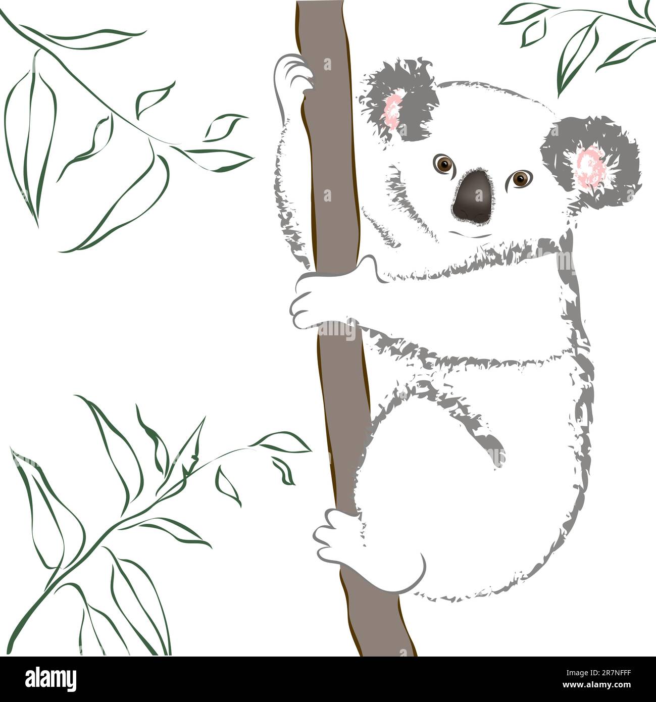 Vektordarstellung eines süßen grauen Koalabären Stock Vektor