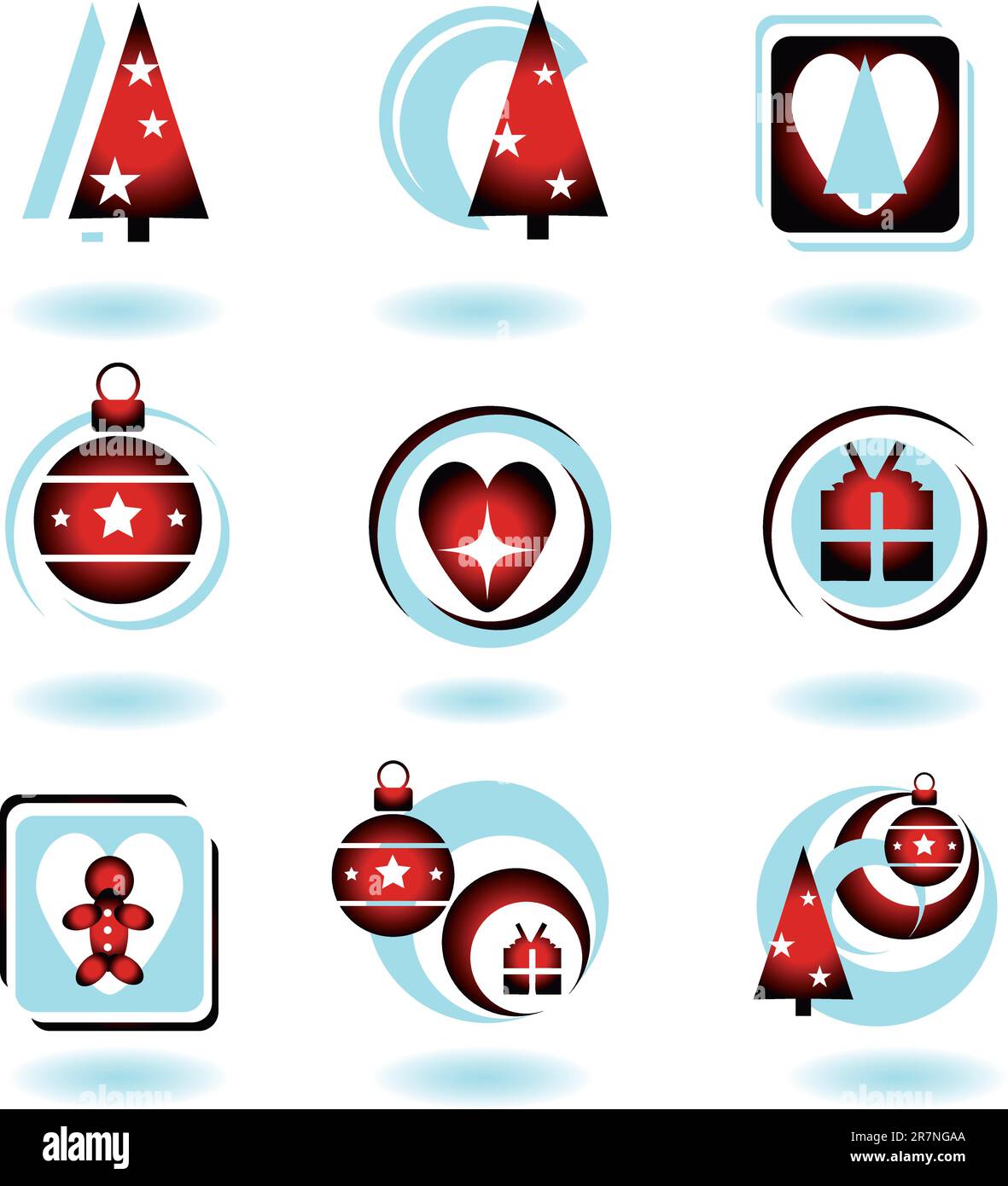 Glänzende Weihnachtssymbole Stock Vektor