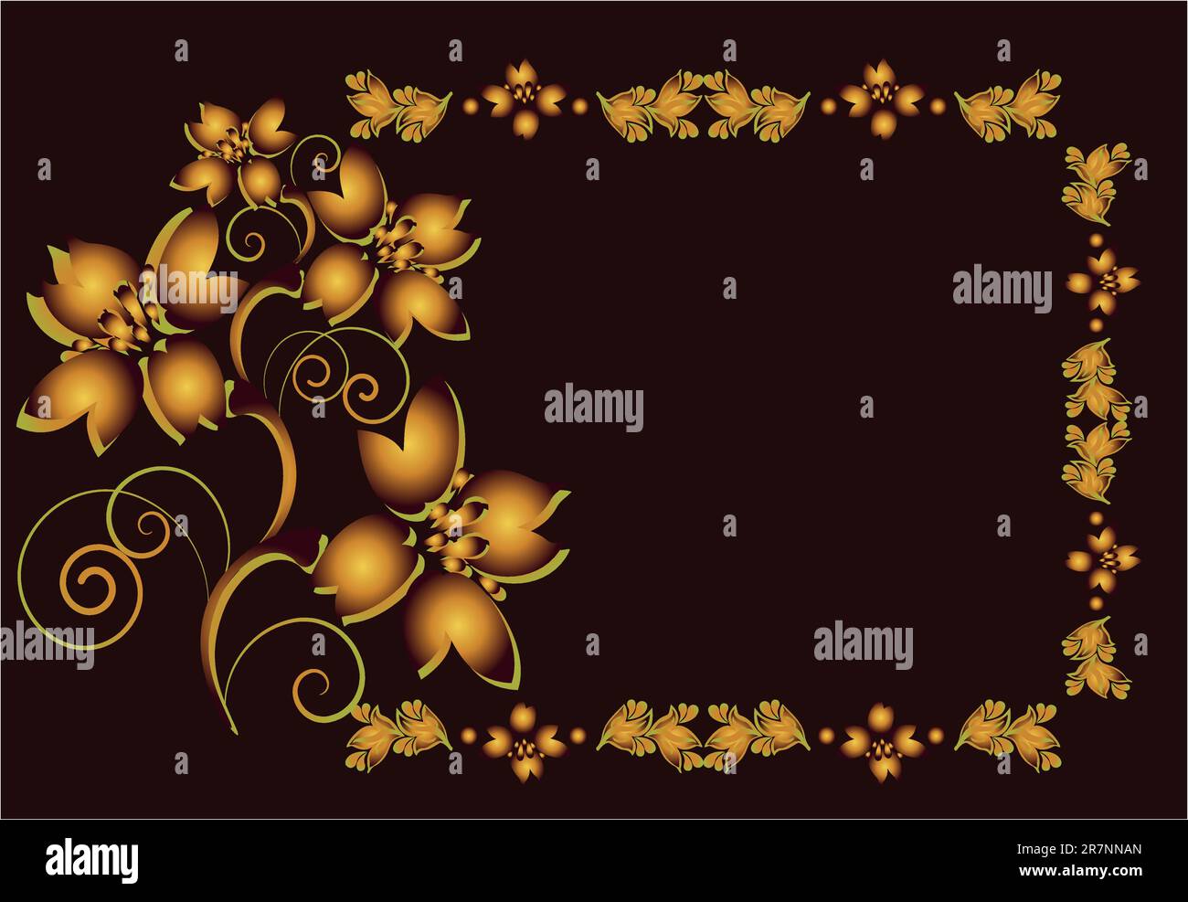 Abstrakter Grunge-Blumenrahmen, Element für Design, Vektordarstellung Stock Vektor
