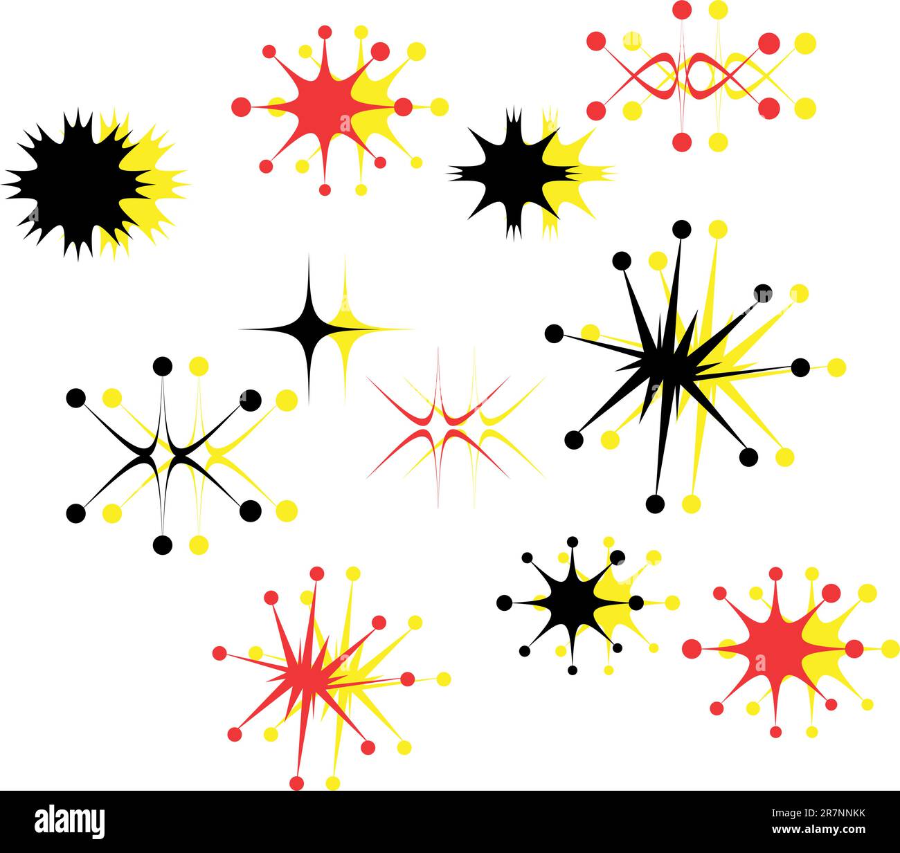 Retro Stars Clip Art Vintage Stock Vektor