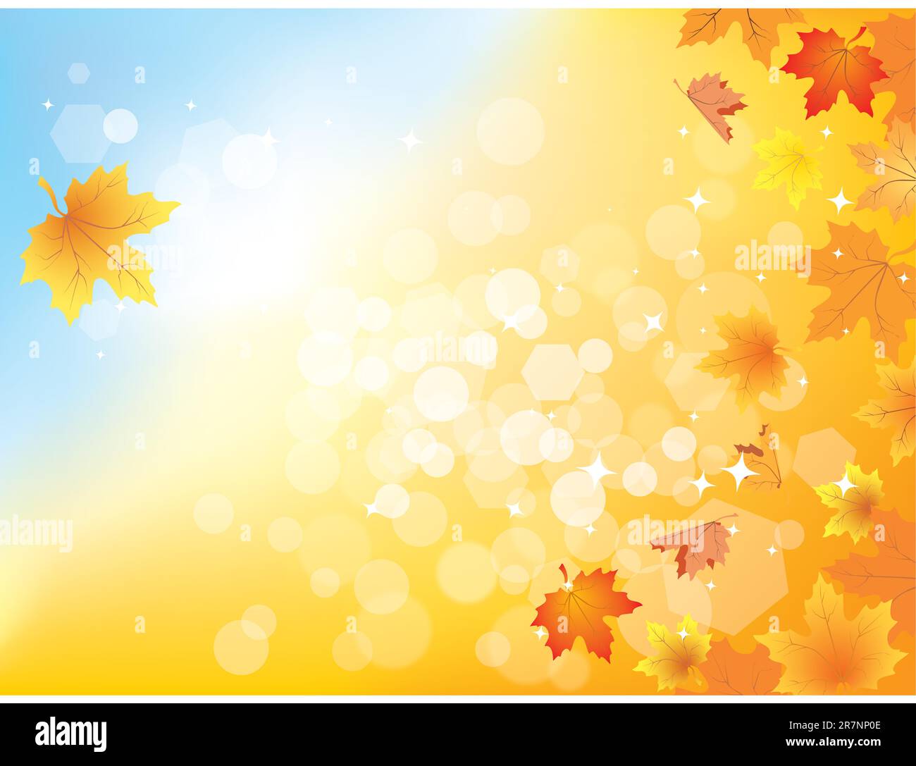 Herbsthintergrund mit Blättern und Kopierbereich für Ihren Text / EPS10 Stock Vektor