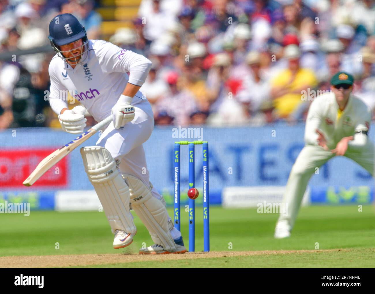 Edgbaston Cricket Stadium, Birmingham, Großbritannien. 16. Juni 2023 um 1100hrs Uhr. England Men gegen Australia Men in the Ashes Cricket Test Match Day 1. Jonny Bairstow - WK (England) Schlagmann. Bild: Mark Dunn/Alamy, Stockfoto