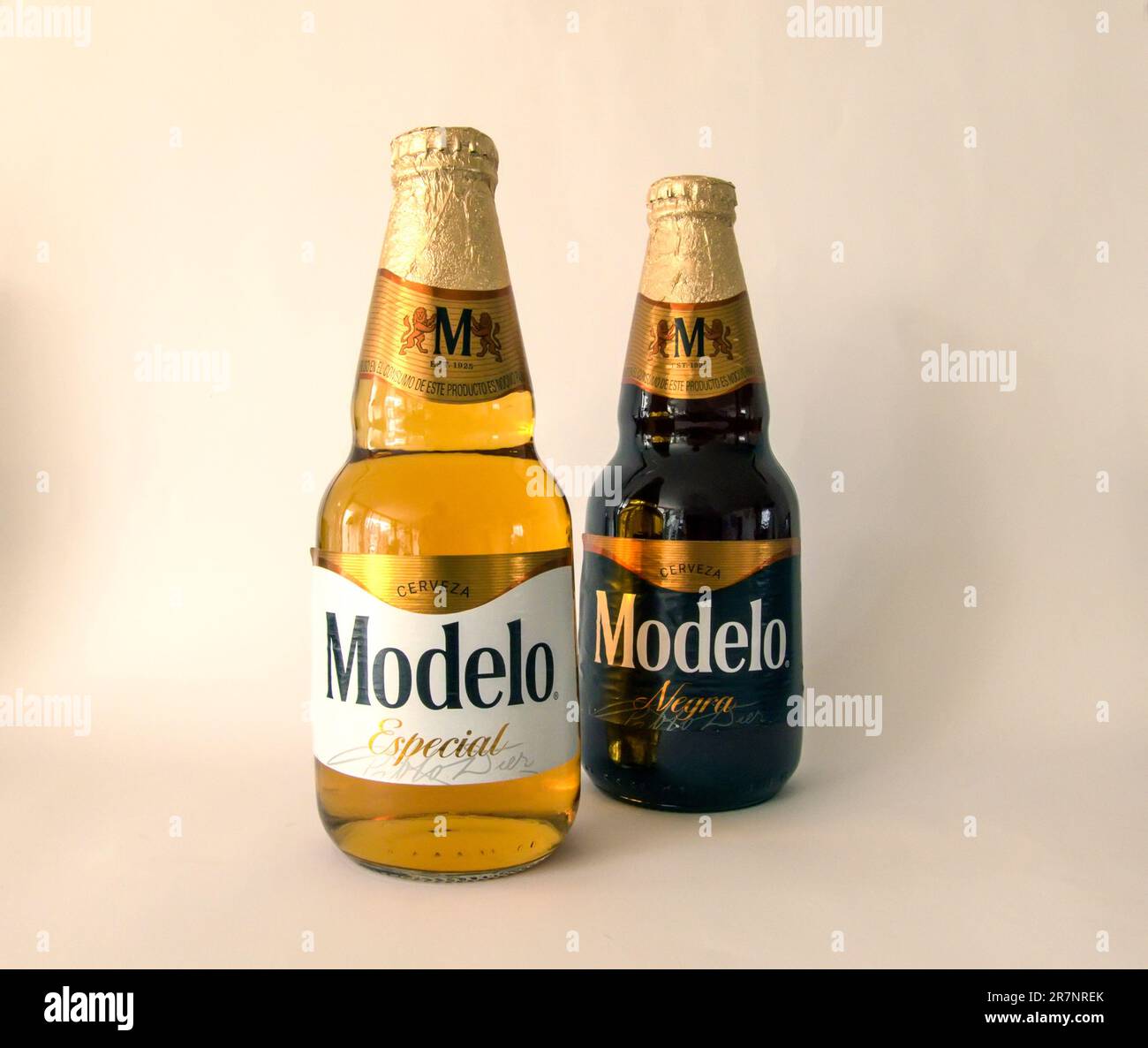 Flaschen mexikanisches Bier Modelo Stockfoto