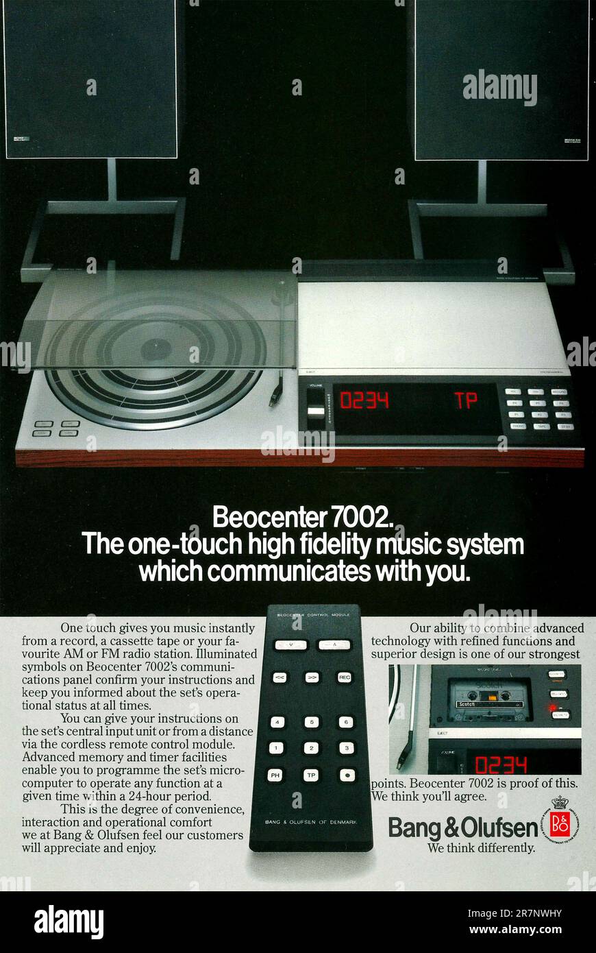 1980 Bang & Olufsen BEOCENTER 7002 High-Fidelity-Musikanlage Stockfoto