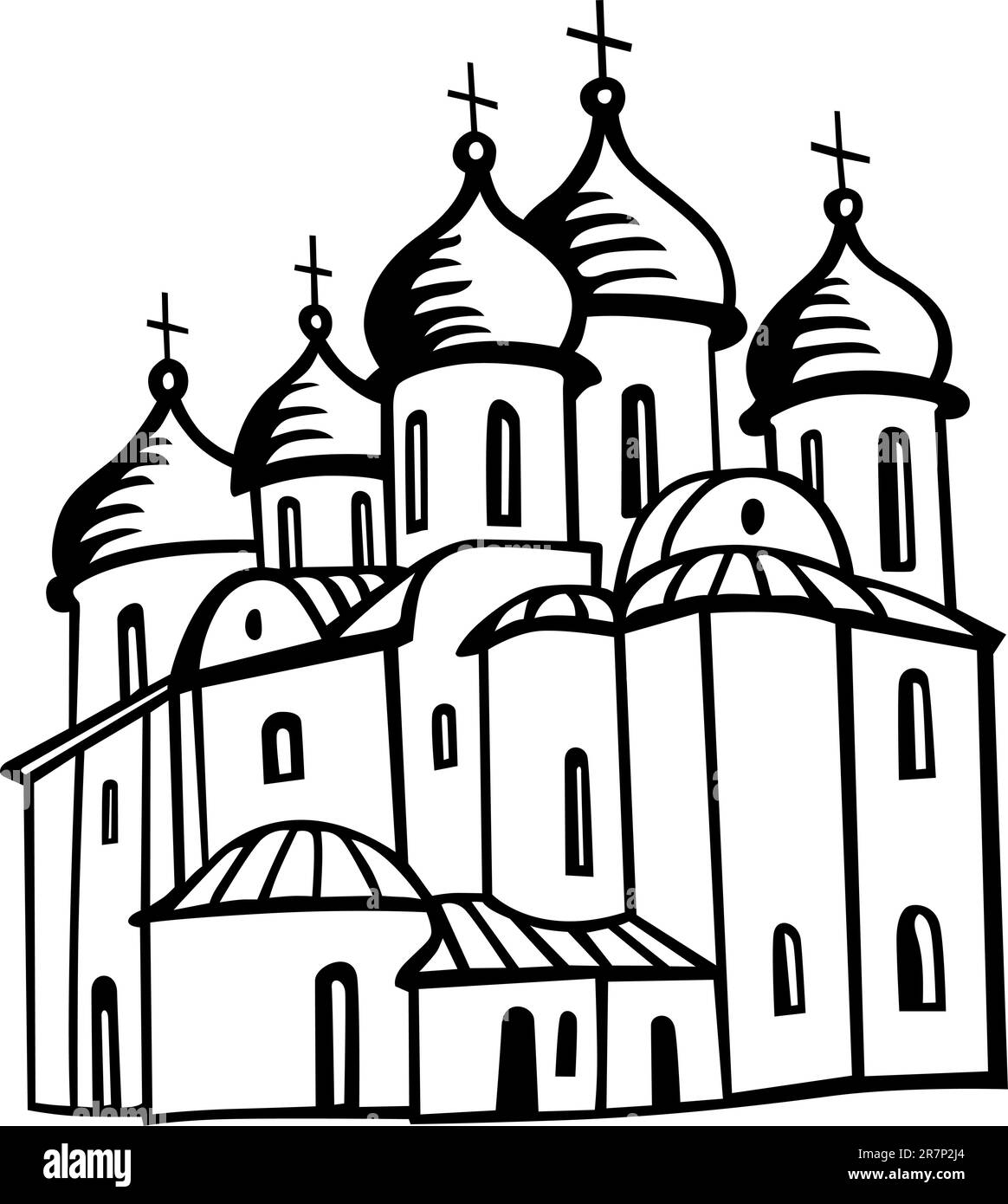 Orthodoxe Kirche isoliert auf weiß Stock Vektor