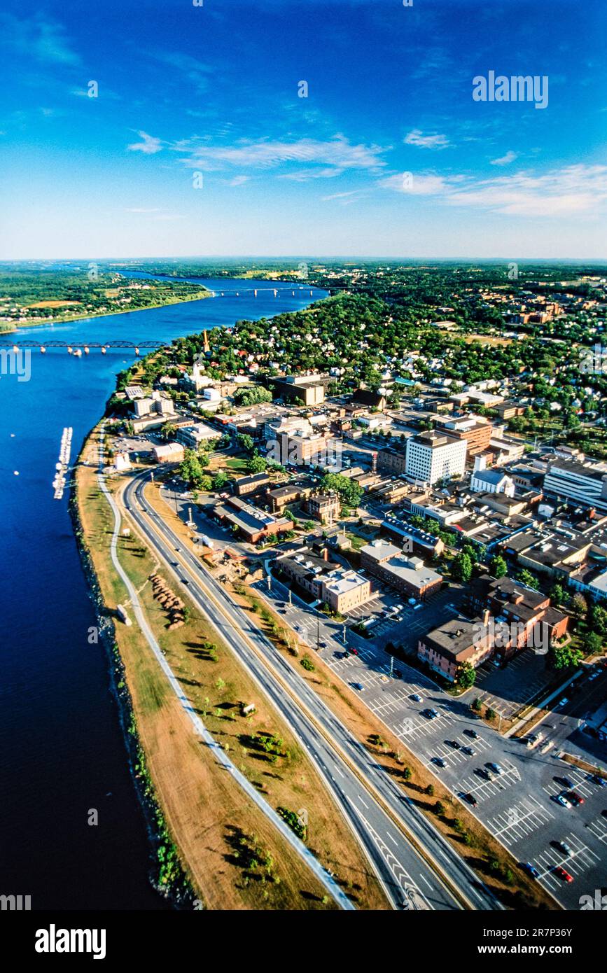 Luftaufnahme von Fredericton, New Brunswick, Kanada Stockfoto