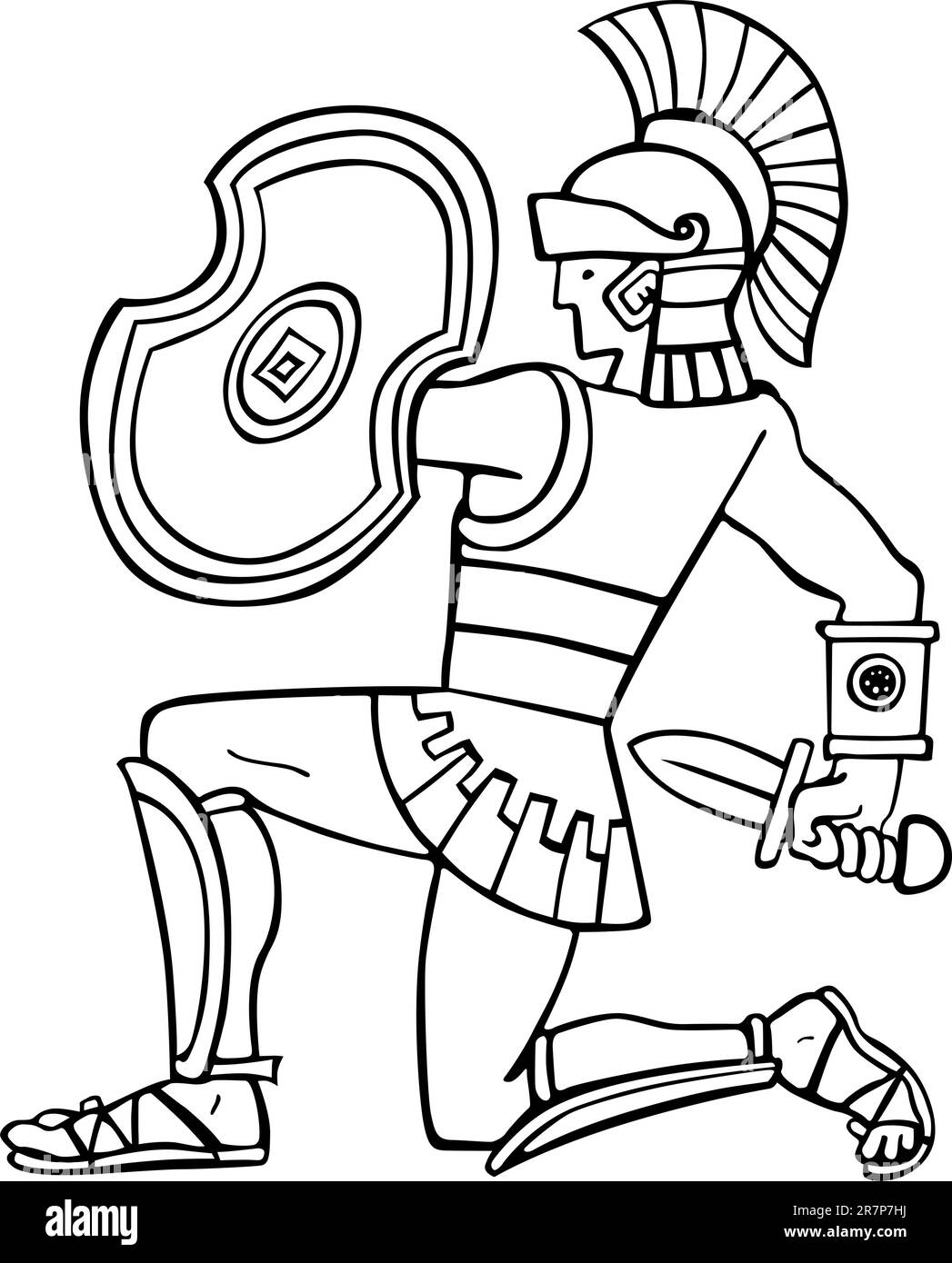 Ein alter Soldat, isoliert auf Weiß Stock Vektor