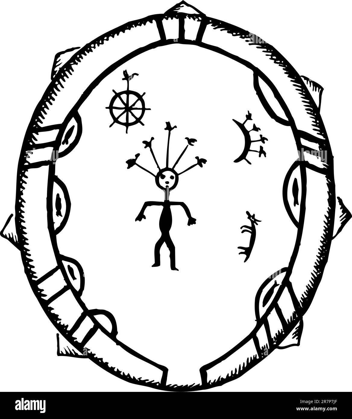 Uralter Voodoo auf Weiß Stock Vektor