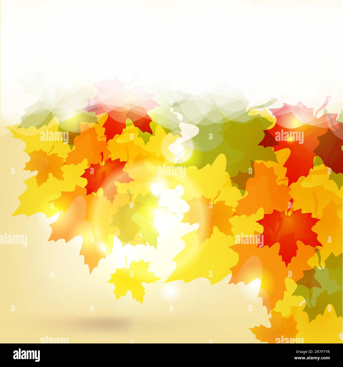 Herbsthintergrund mit Blättern und Kopierbereich für Ihren Text / EPS10 Stock Vektor