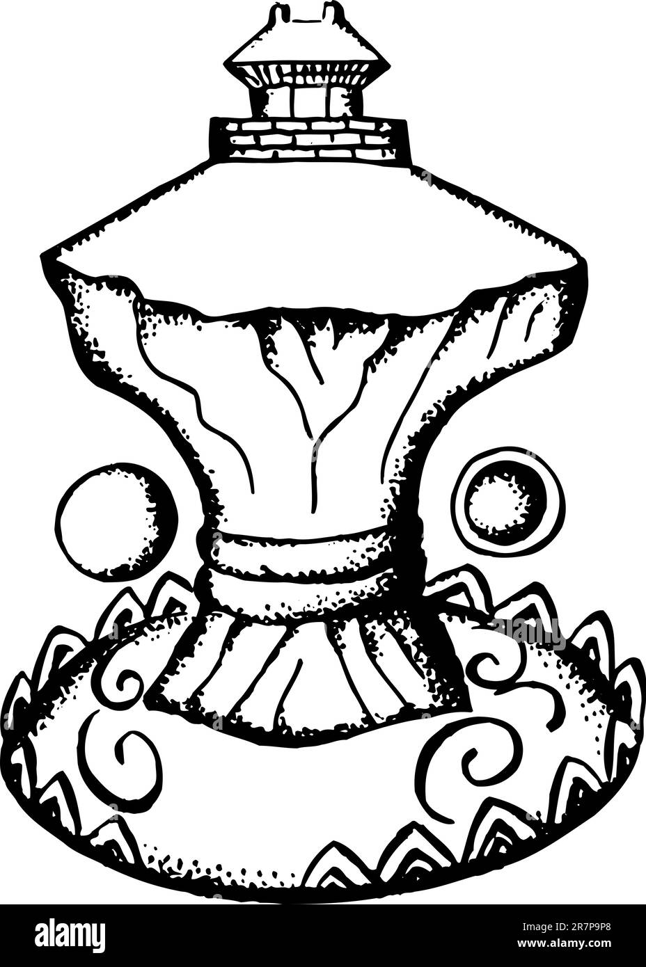 Uralter heiliger Berg auf Weiß Stock Vektor