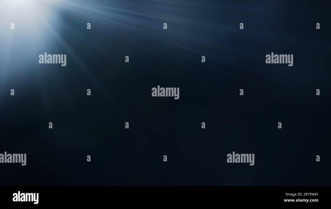 Strahlen in verschiedenen Längen und Formen. Linke obere Ecke der Ebene. Stockfoto