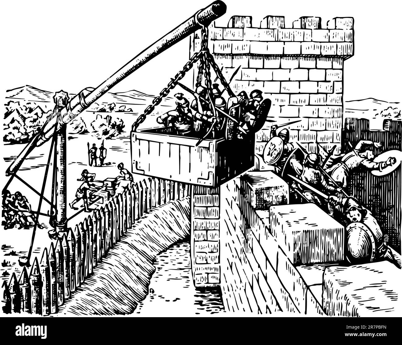 Mittelalterliche Schlacht Stock Vektor