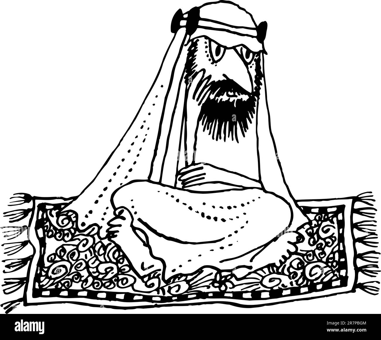 Araber auf dem fliegenden Teppich Stock Vektor