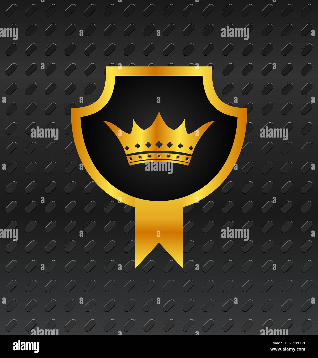 Abbildung Wappenschild auf Titan Hintergrund - Vektor Stock Vektor