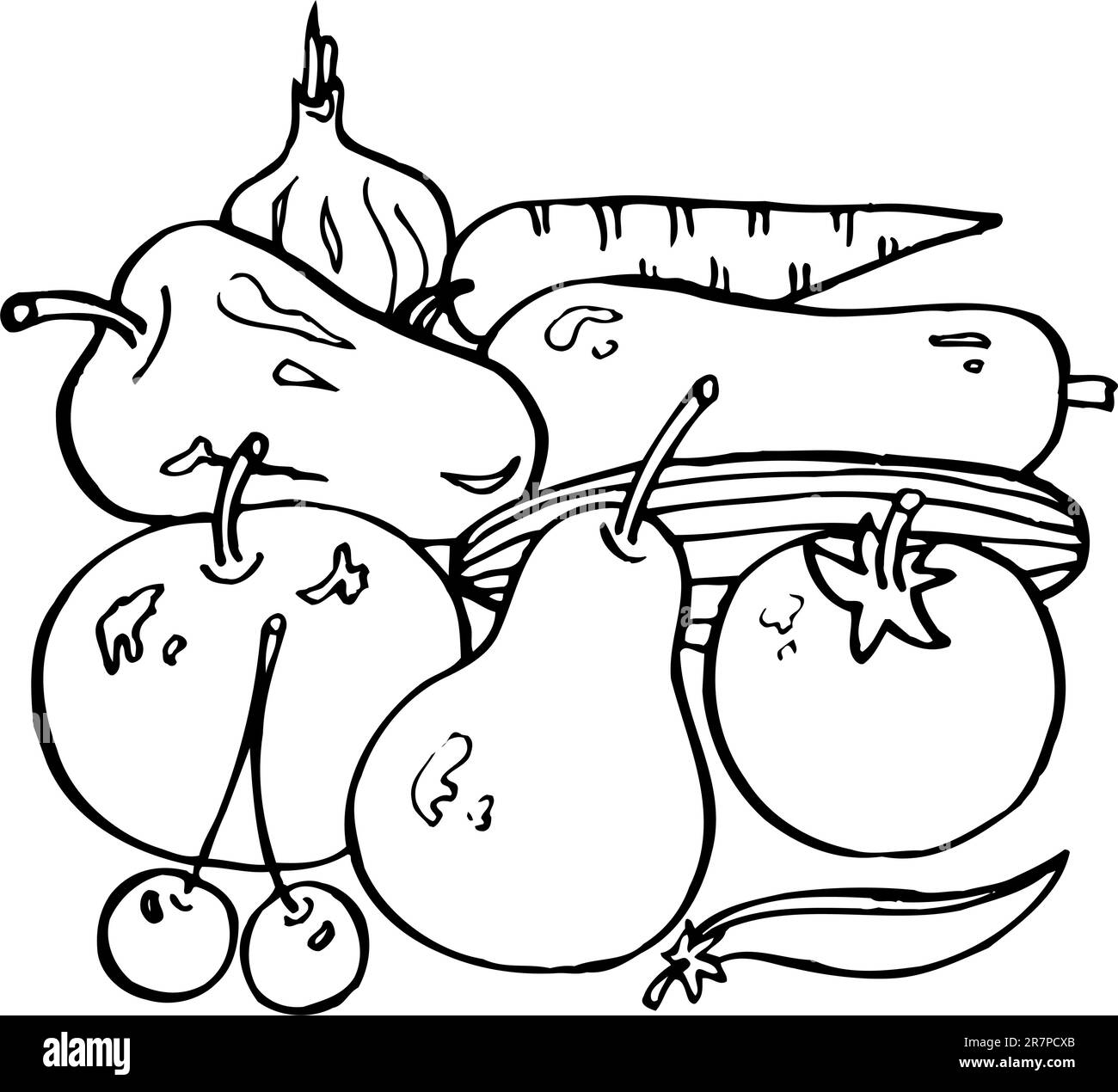 Obst und Gemüse Stock Vektor