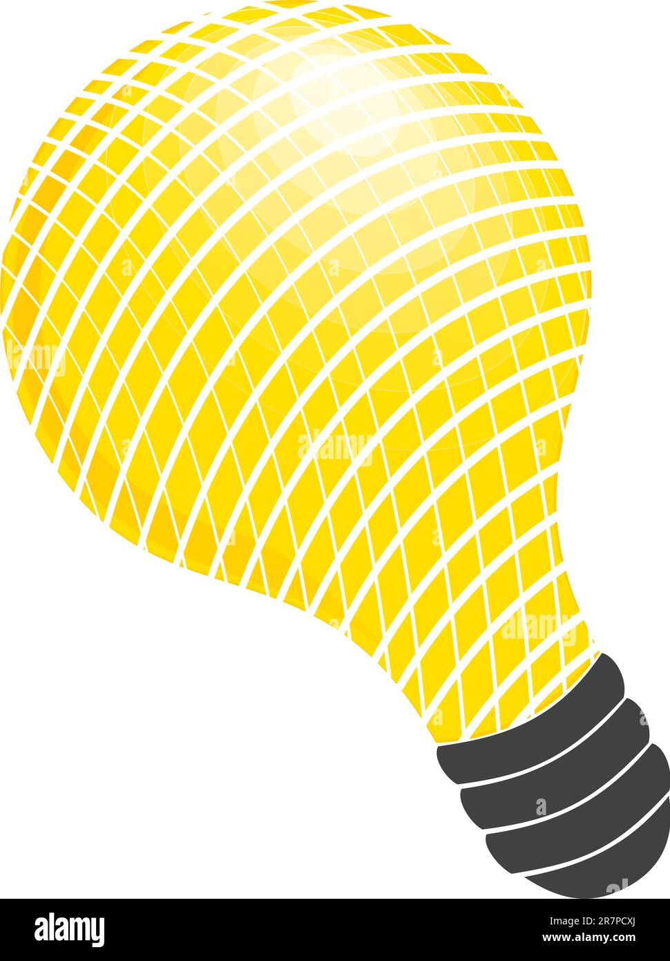 Eine abgebildete gelbe Glühlampe Stock Vektor