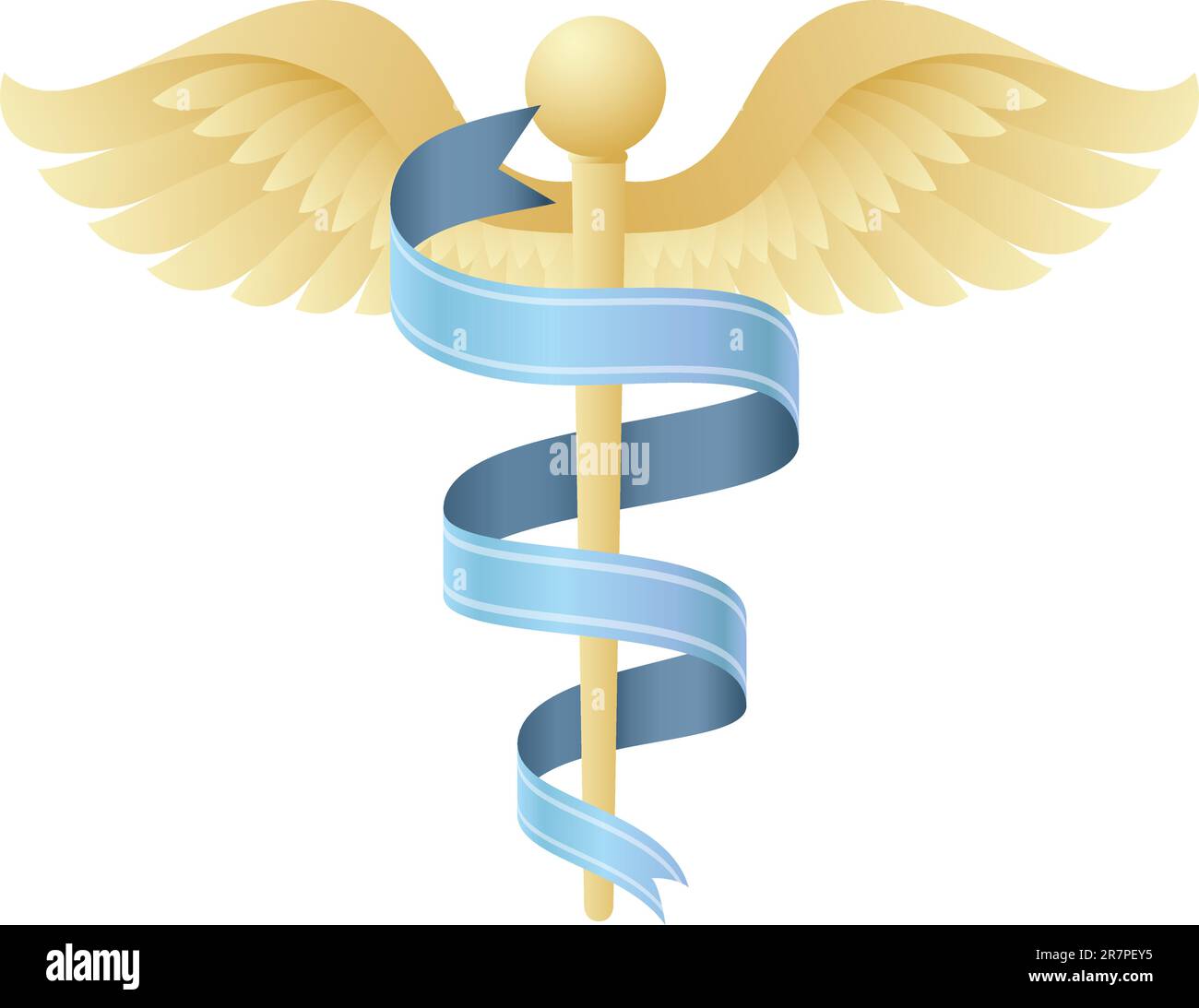 Vektor Illustration eines modernen medizinischen Symbols wie das traditionelle Caduceus-Emblem der Gesundheit, Medizin, Krankenhäuser, Ärzte, Krankenwagen.Icon kann auch... Stock Vektor