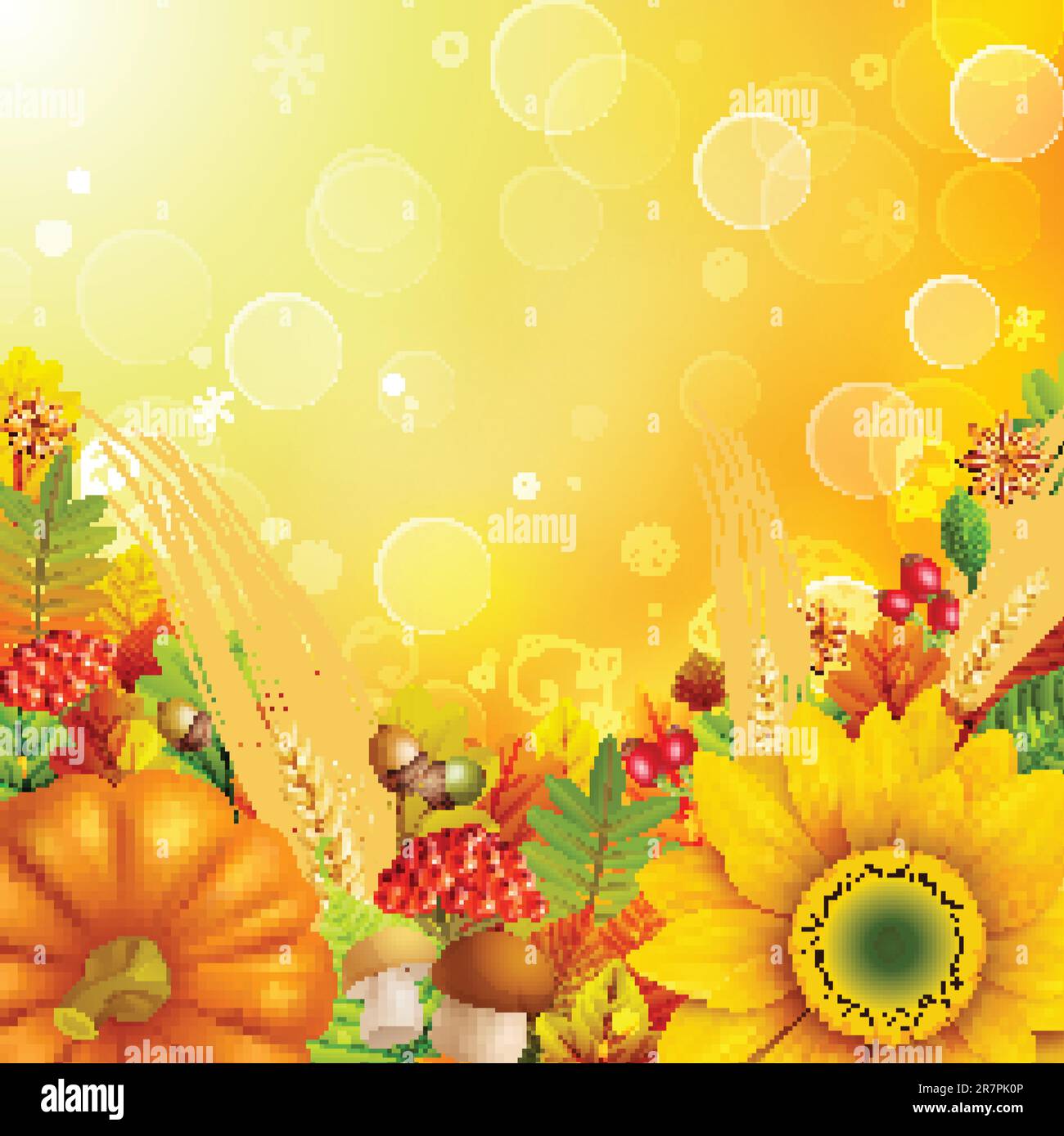 Hintergrund im Herbst mit bunten Blättern. Vektordarstellung. Stock Vektor