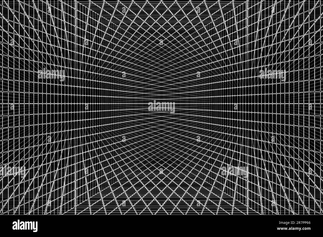 Abstrakter, chaotischer, linearer Kunsthintergrund in Schwarz-Weiß Stockfoto