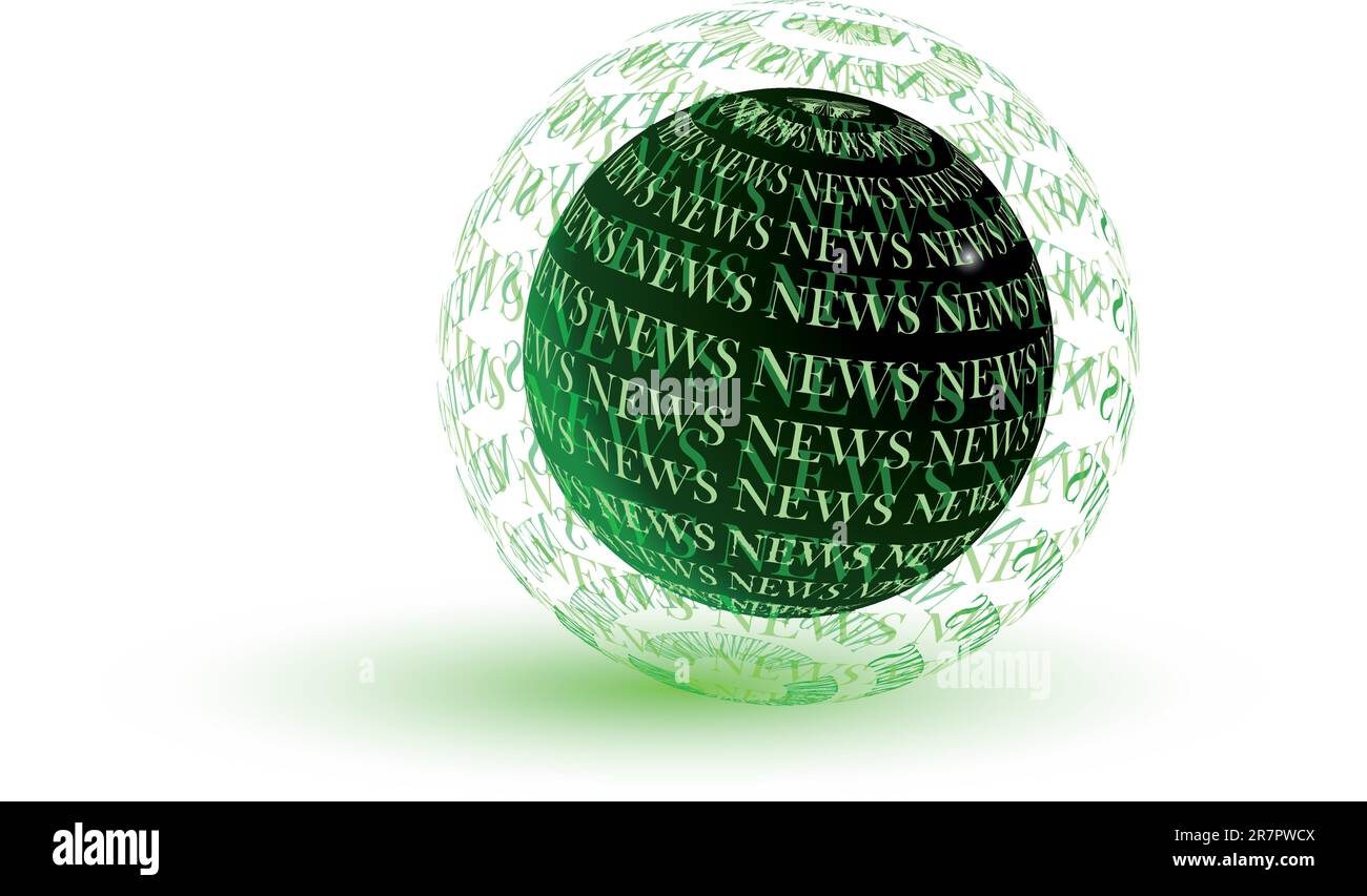 Nachrichten Green Globe - Internetkonzept - Vektor EPS10 Stock Vektor
