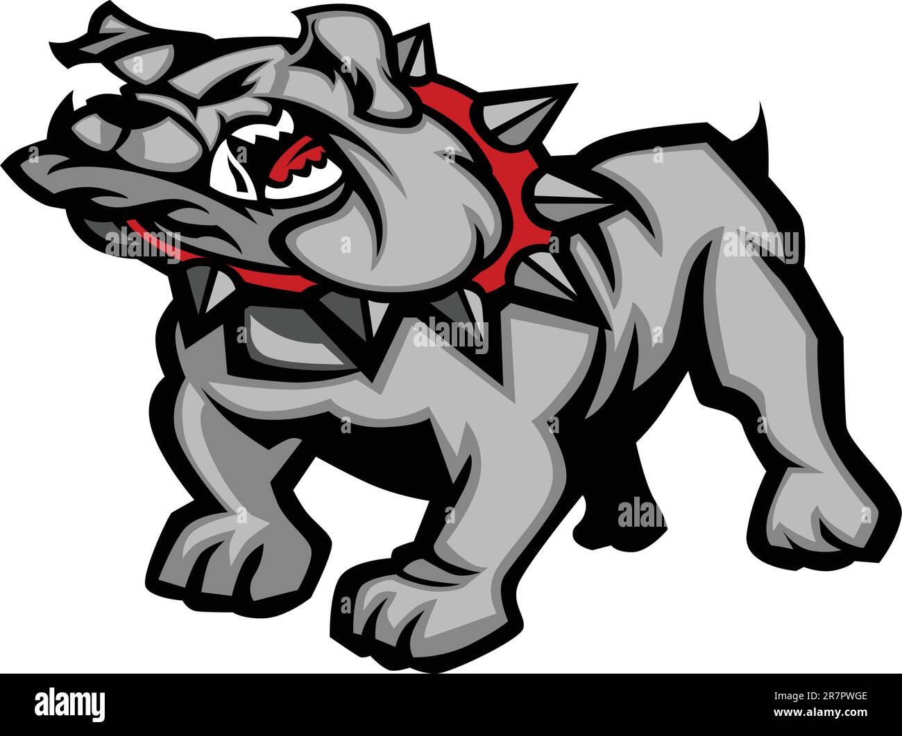 Grafisches Vektormaskottbild eines Bulldog-Körpers Stock Vektor