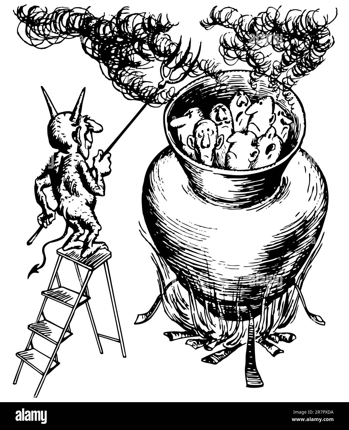 Sünder in der Hölle Stock Vektor