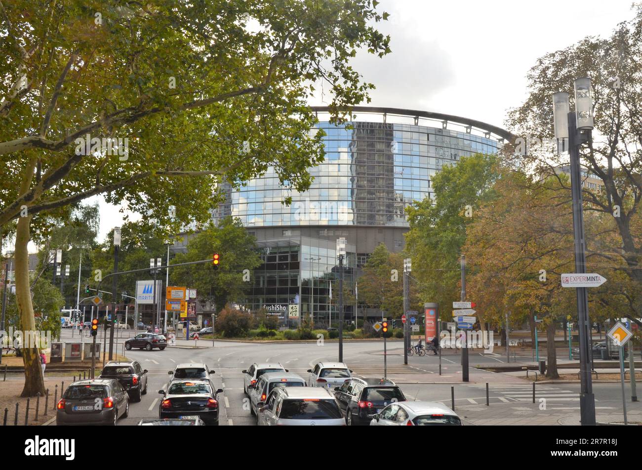Frankfurt am Main, Deutschland 08.26.2018: Finanzdistrikt in Frankfurt Stockfoto