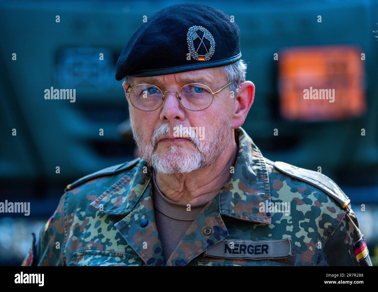 Hagenow, Deutschland. 13. Juni 2023. Brigadegeneral Uwe Nerger leitet das Regionalkommando der Bundeswehr in Mecklenburg-Vorpommern. Kredit: Jens Büttner/dpa/Alamy Live News Stockfoto