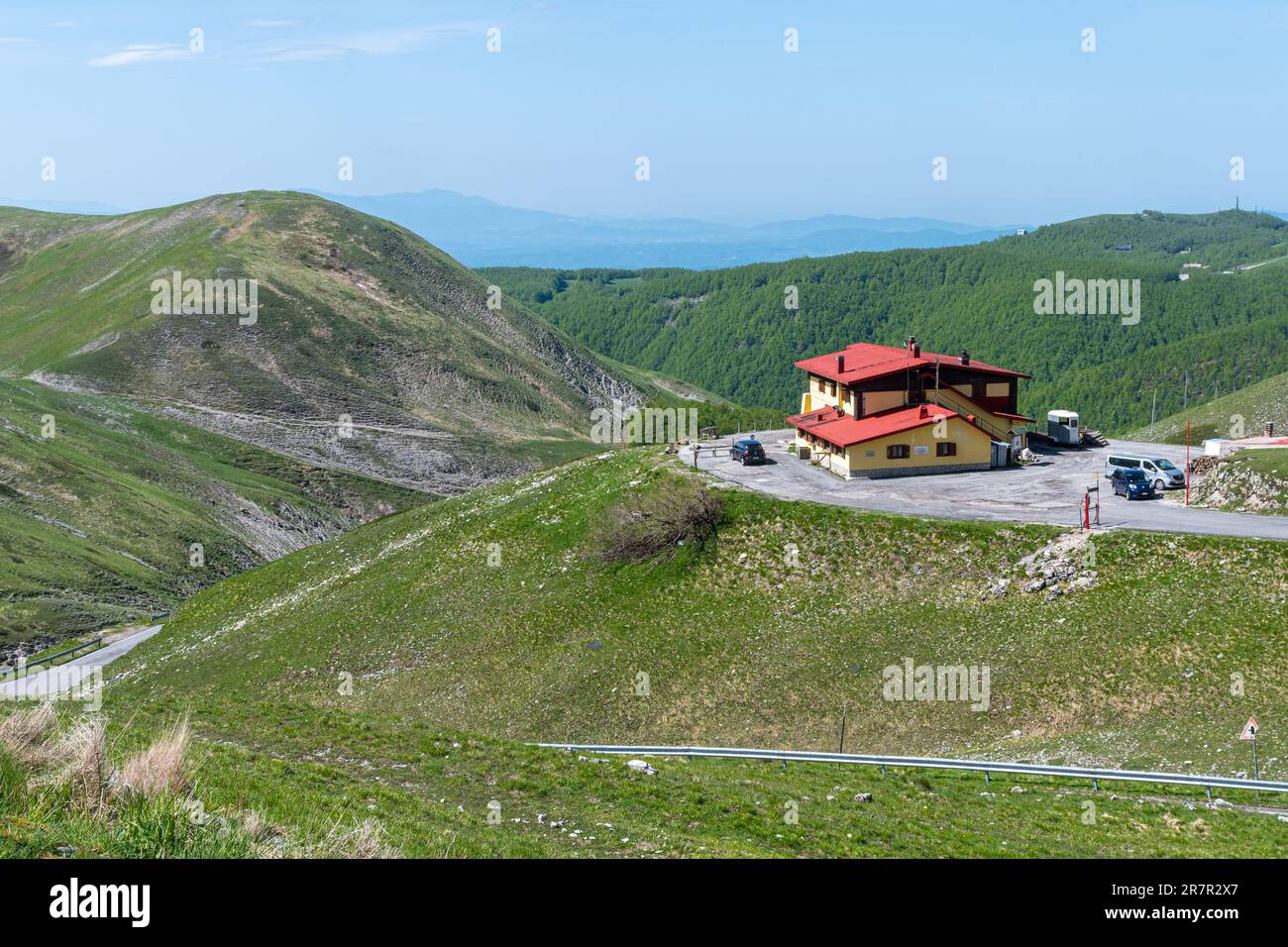 Angelo Sebastiani Zufluchtsort (Rifugio CAI Angelo Sebastiani), ein alpiner Zufluchtsort in den Abruzzi Apennines am Mount Terminillo, Latium, Italien, Europa Stockfoto
