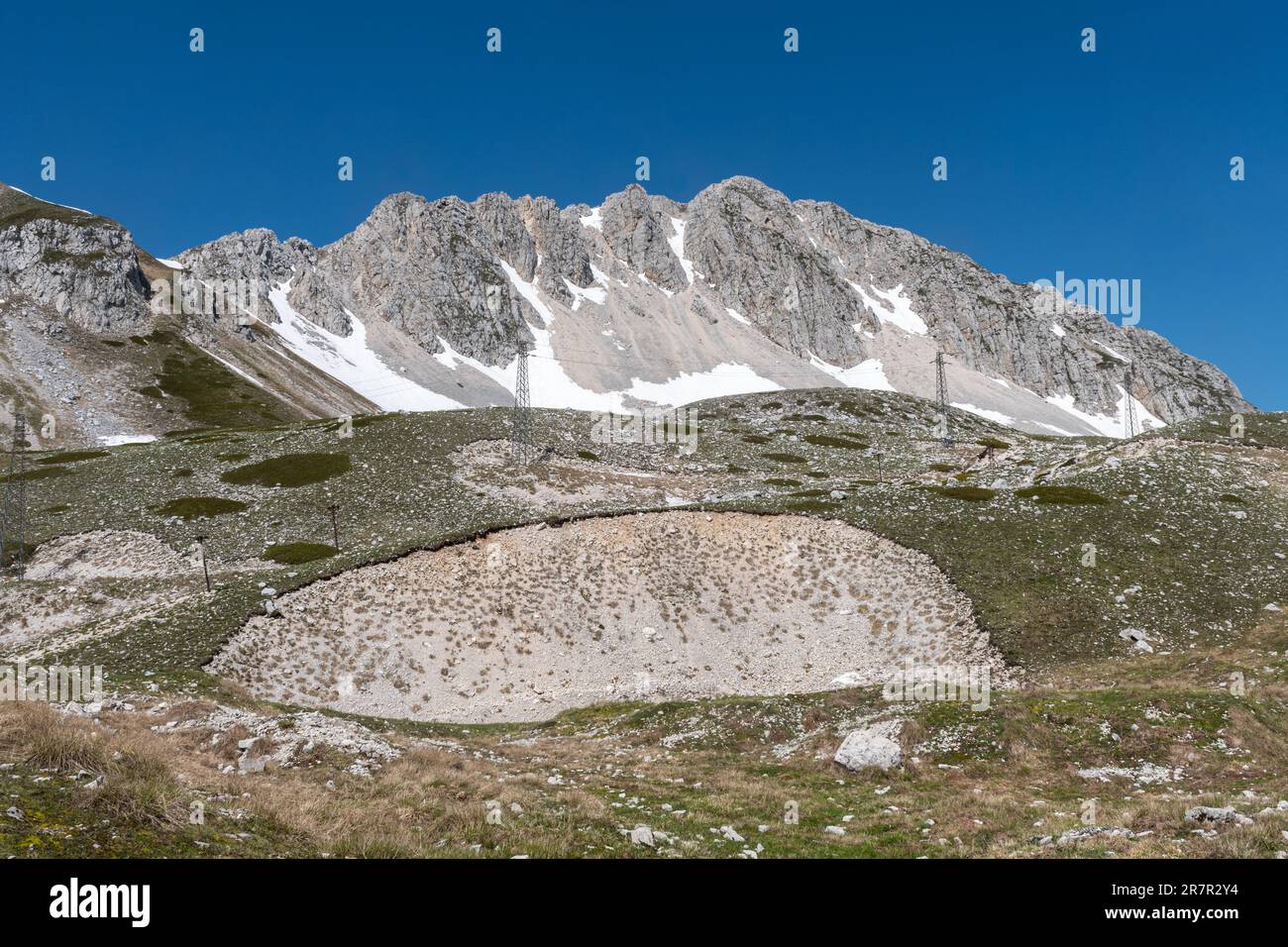 Monte Terminillo, Berglandschaft in der Apennine Range im Mai, Mittelitalien, Europa Stockfoto