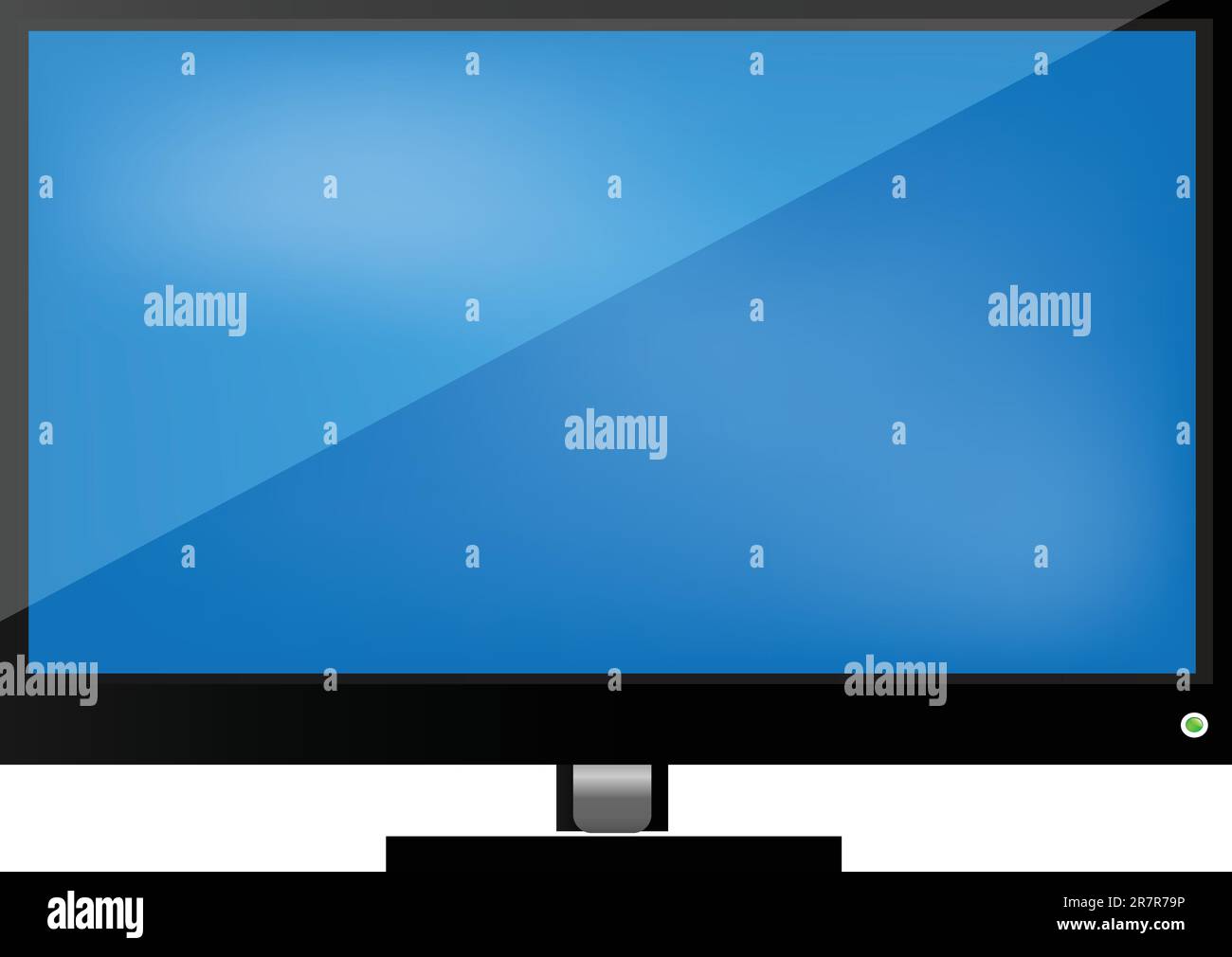 vektordarstellung eines LCD-fernsehers, -Bildschirms oder -Monitors, isoliert auf weißem Hintergrund Stock Vektor