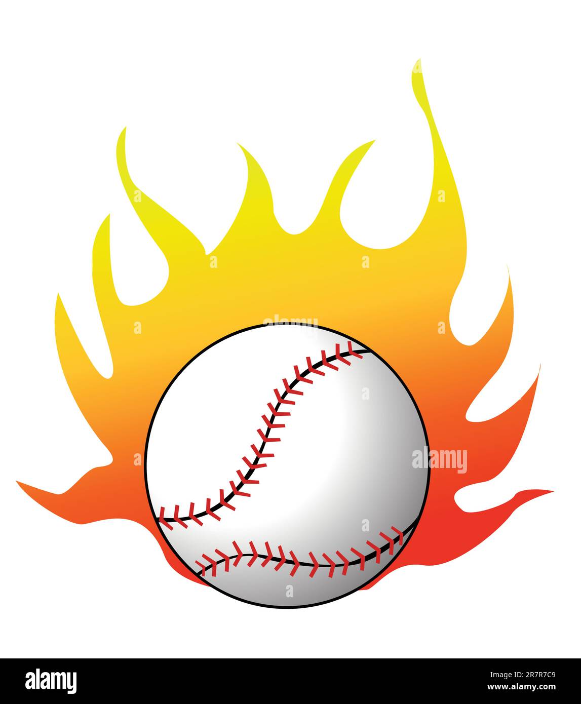 Baseball mit Flammen-Vektor Stock Vektor