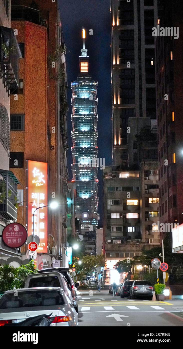 Taipei 101, früher bekannt als Taipei World Financial Center, Taipei, Taiwan. Stockfoto