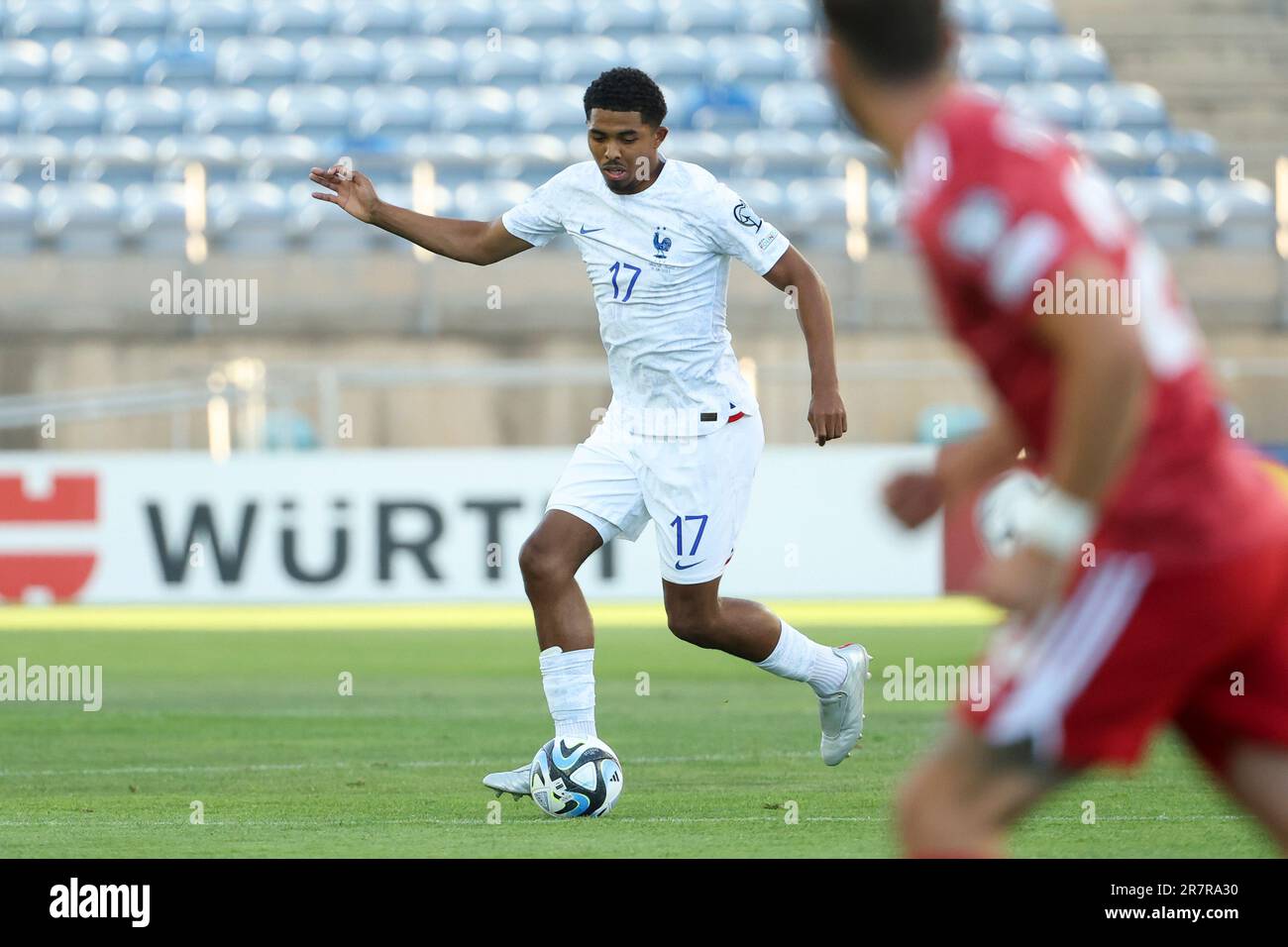 Faro, Portugal. 16. Juni 2023. Wesley Fofana aus Frankreich während der UEFA Euro 2024, Europäische Qualifikatoren, Gruppe B, Fußballspiel zwischen Gibraltar und Frankreich am 16. Juni 2023 in der Estadio Algarve in Faro, Portugal - Foto Jean Catuffe/DPPI Credit: DPPI Media/Alamy Live News Stockfoto