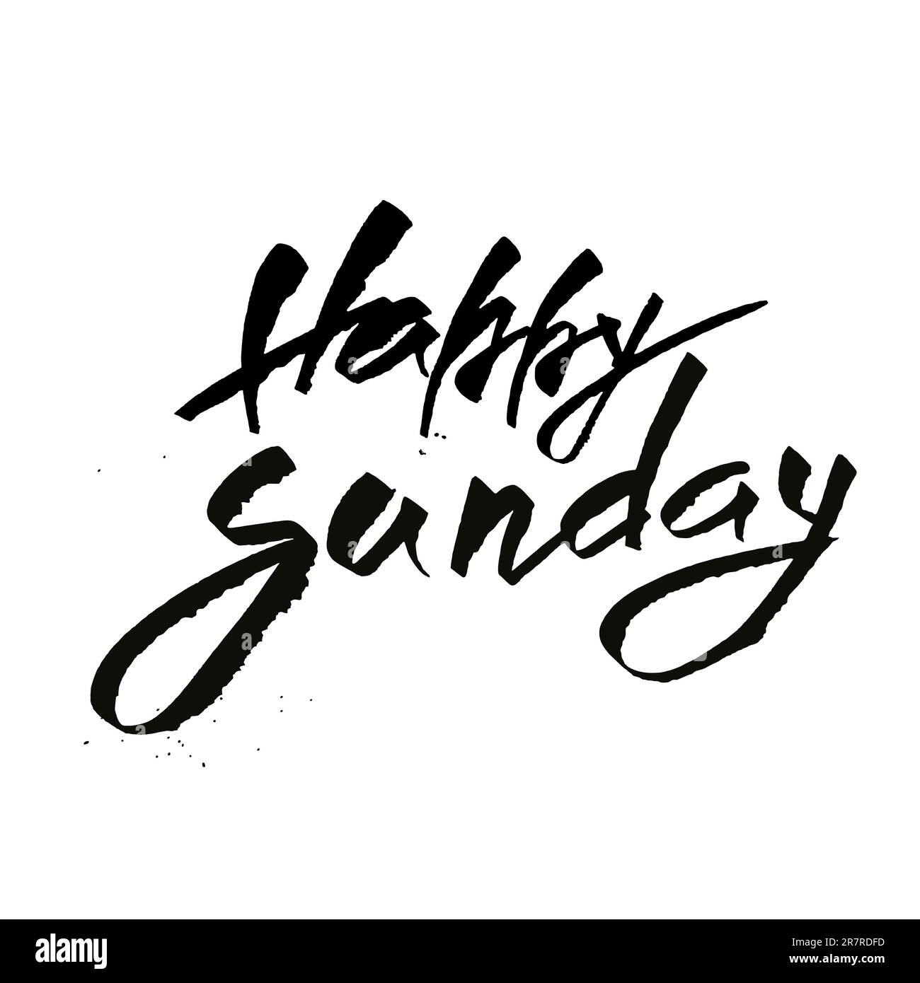 Einen Schönen Sonntag. Trendiges Zitat mit Handschrift, Kunstdruck für Poster und Grußkarten. Stock Vektor