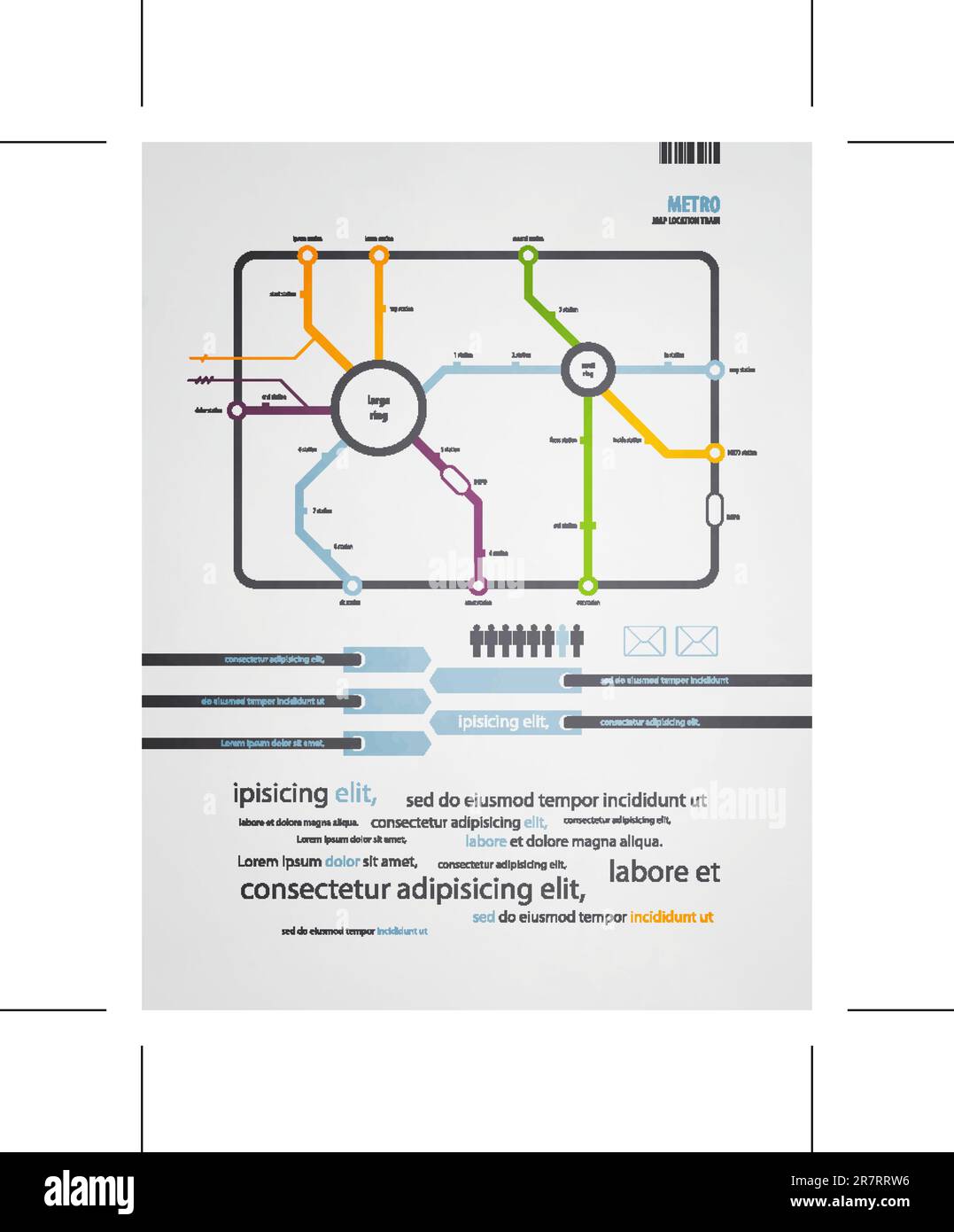 Infografiken der U-Bahn im alten Stil Stock Vektor