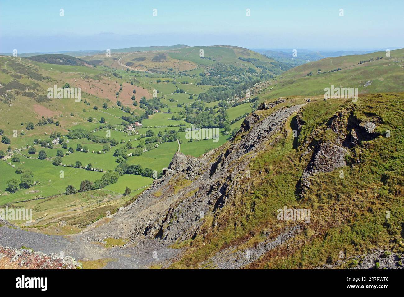Die ehemaligen Craig-y-Mwyn Lead Mines, Rhaeadr Valley, Llanrhaeadr YM Mochnant, Powys, Wales Stockfoto