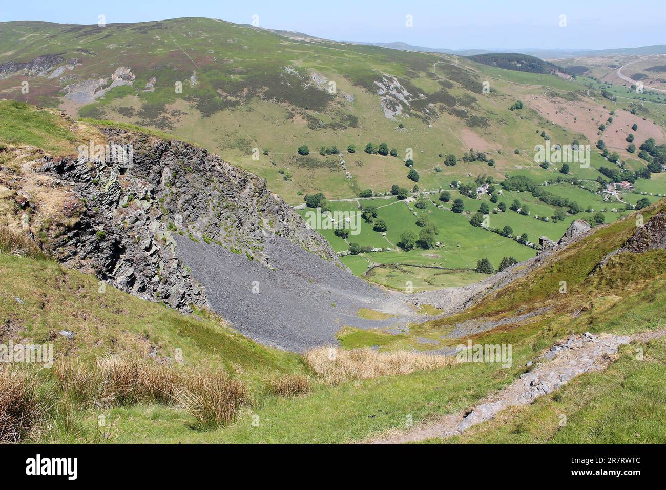 Die ehemaligen Craig-y-Mwyn Lead Mines, Rhaeadr Valley, Llanrhaeadr YM Mochnant, Powys, Wales Stockfoto