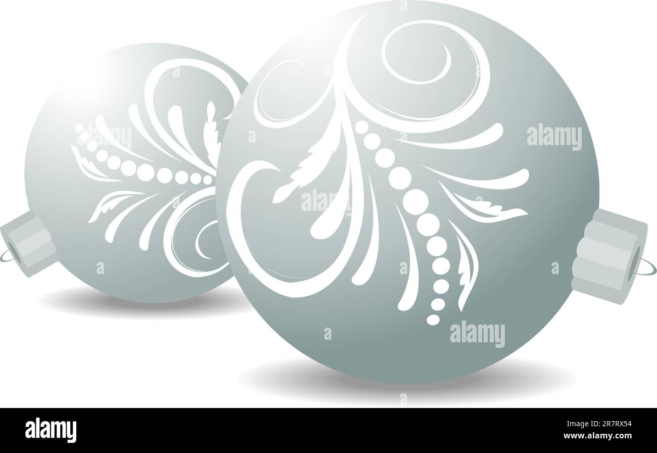 Abbildung Weihnachtskugeln isoliert auf weißem Bakcground - Vektor Stock Vektor