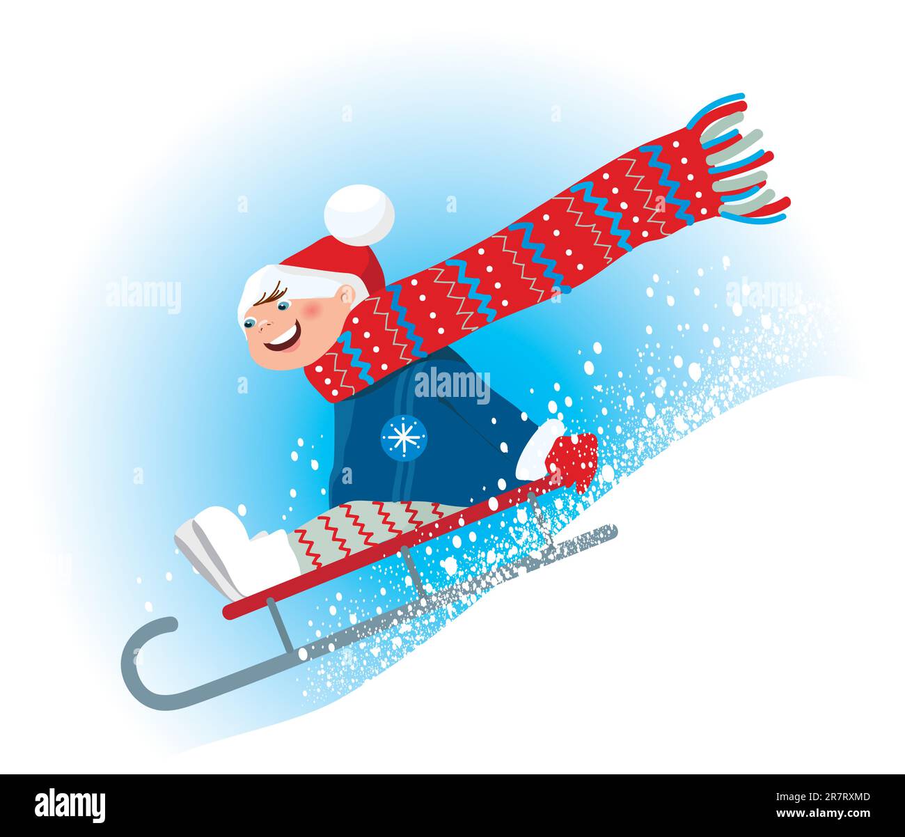 Glücklicher Junge hat Spaß im Winter Stock Vektor