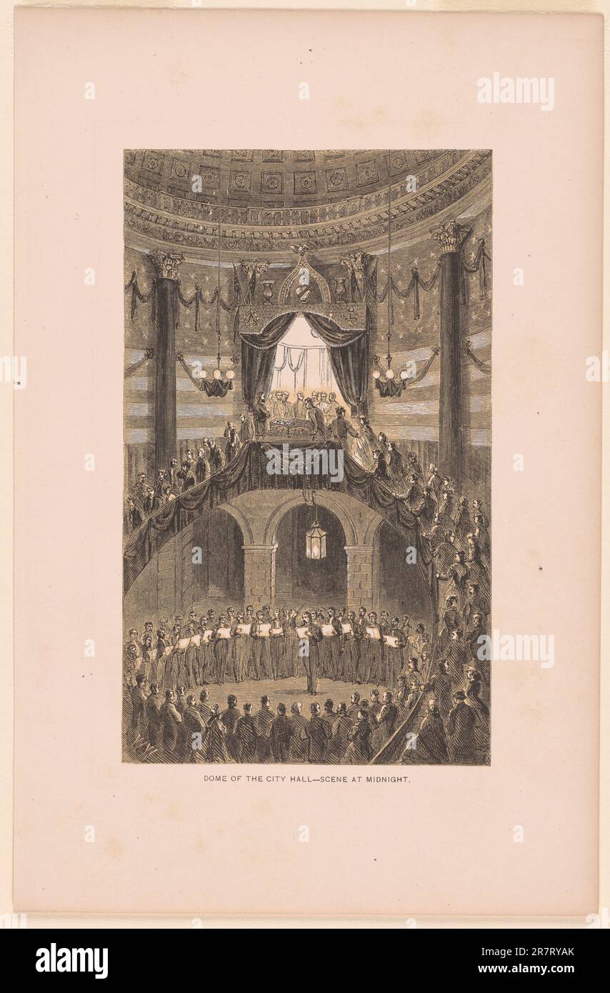 Kuppel des Rathauses - Szene um Mitternacht 1866 Stockfoto