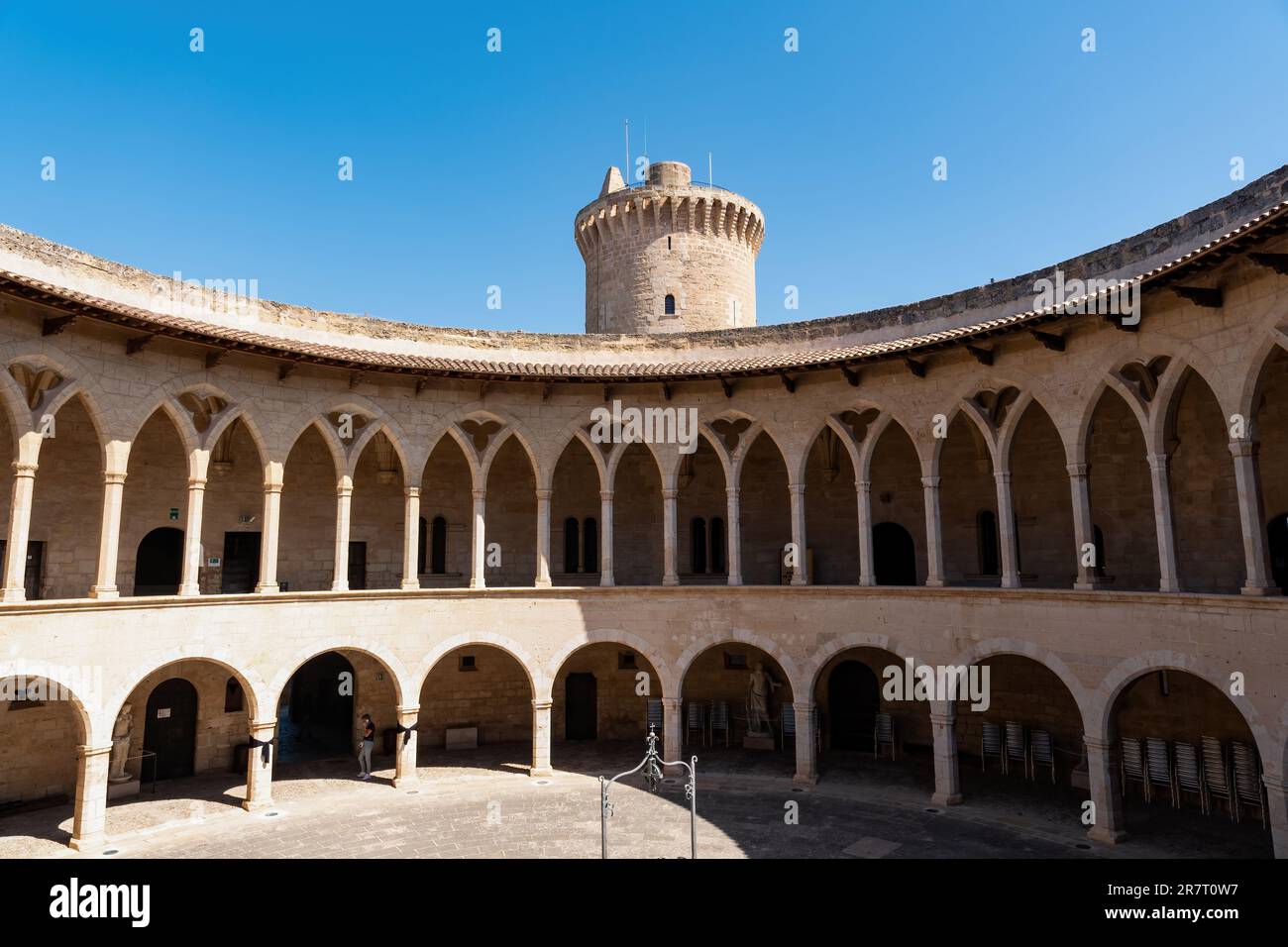 Innenansicht der Burg Bellver in Palma de Mallorca - Spanien. Stockfoto