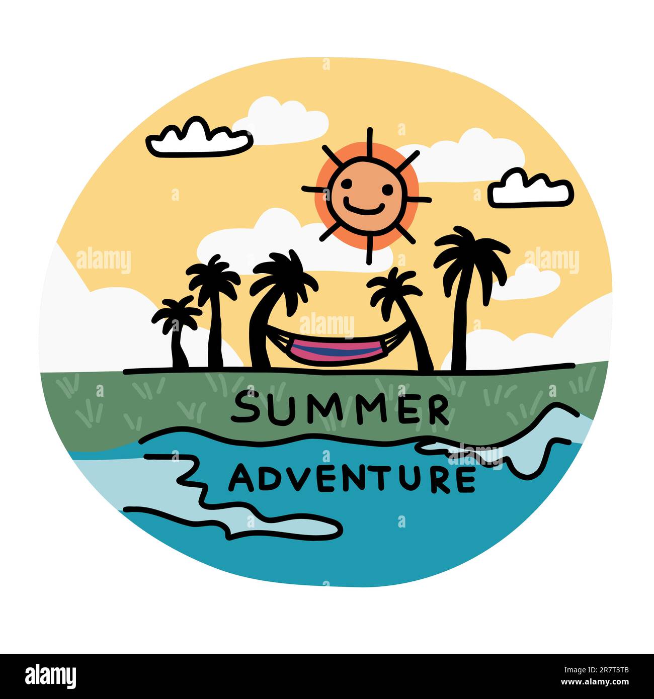 Vektordarstellung des Summer Adventure Logos Stock Vektor