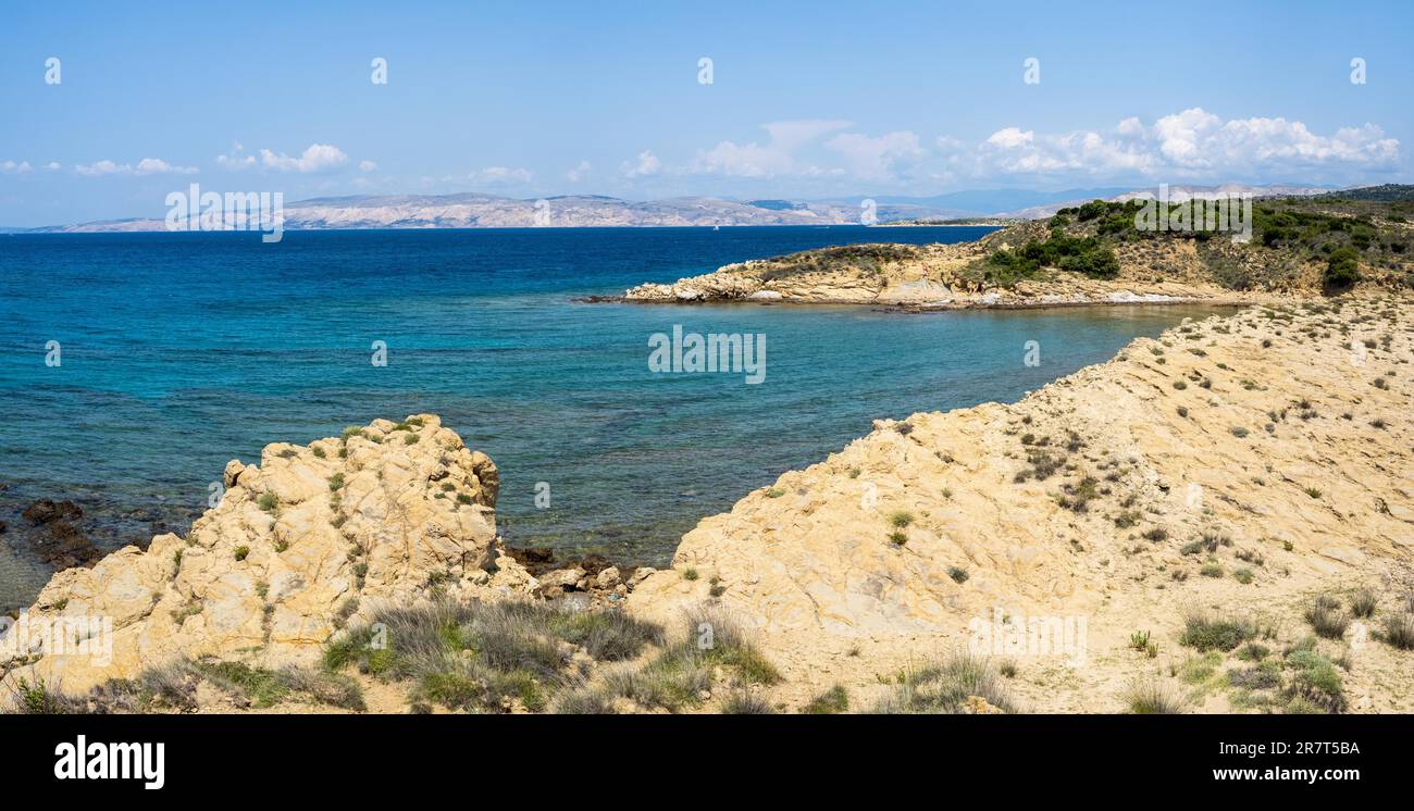 Lagune, Ciganka Beach, in der Nähe von Lopar, Island Rab, Kvarner Gulf Bay, Kroatien Stockfoto