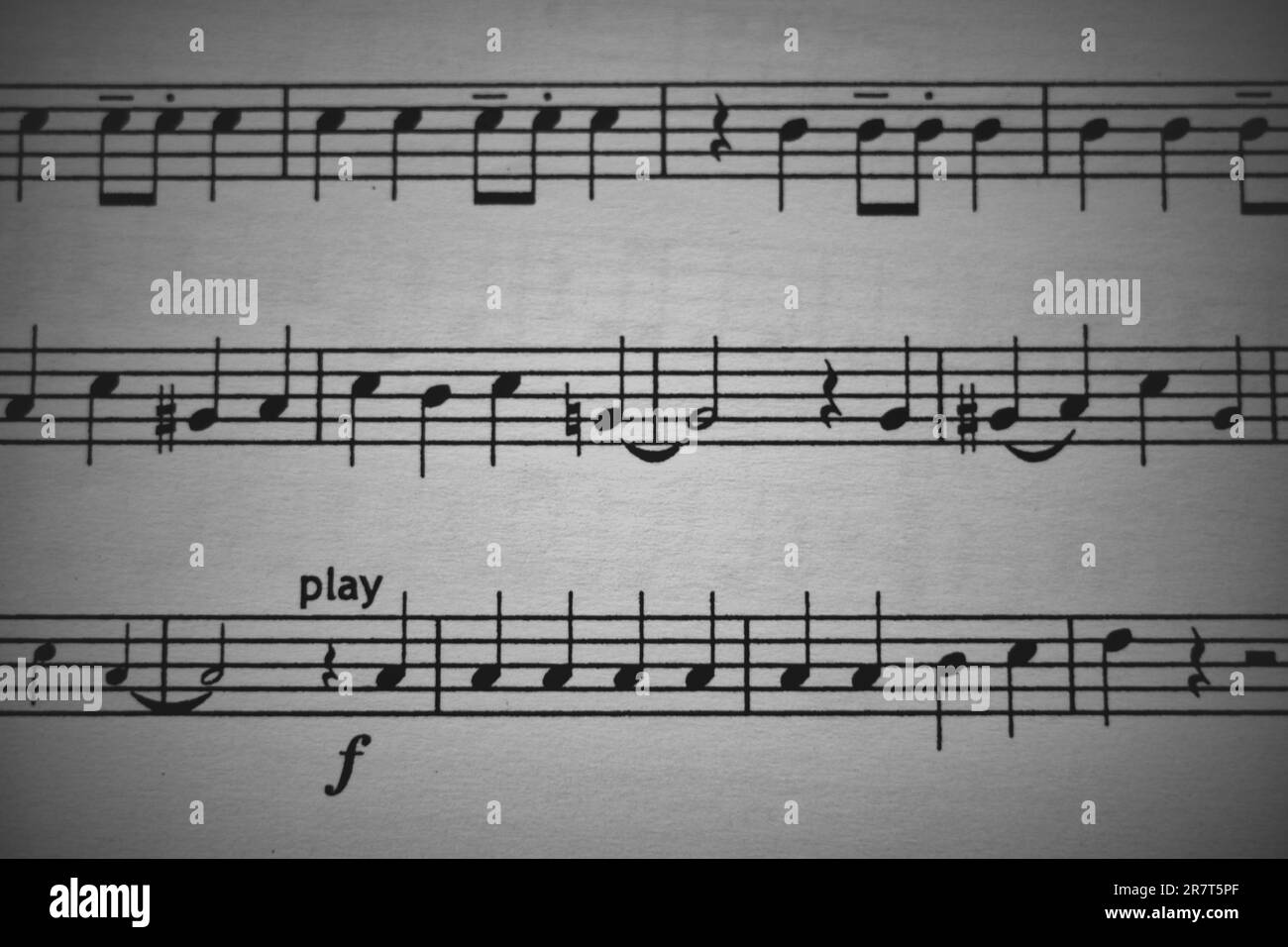 Noten, Notenblätter, Makroaufnahmen Stockfoto