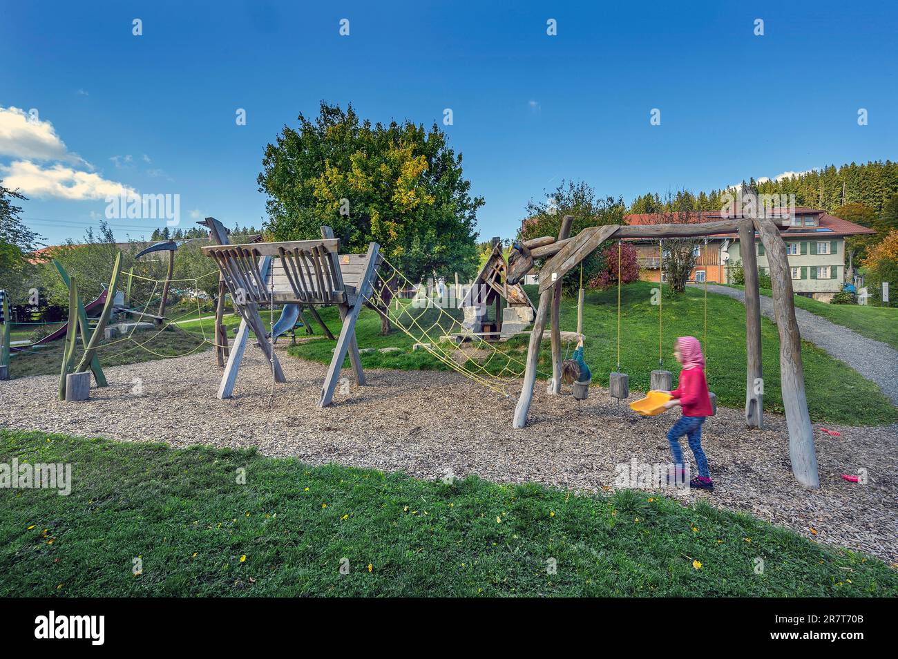 Kinderspielplatz, Allgaeu Mountain Farm Museum, Immenstadt-Diepolz, Allgaeu, Bayern, Deutschland Stockfoto