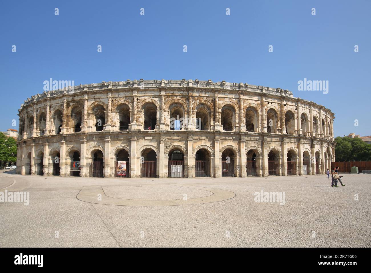Römisches Amphitheater, Wahrzeichen, antik, Gebäude, Nimes, Gard, Provence, Frankreich Stockfoto