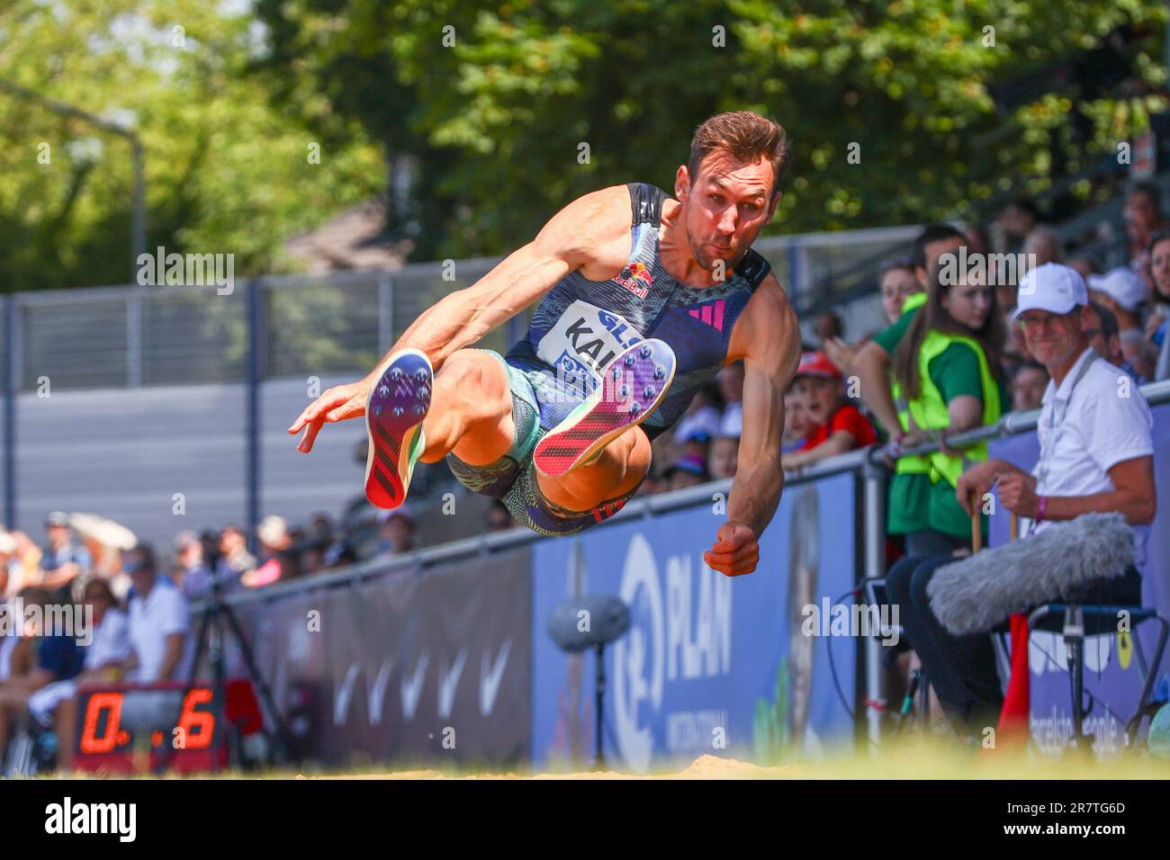 Ratingen, Deutschland, 17.06.2023: World Athletics Combined Events Tour – Gold. Herren Long Jump, Niklas Kaul, GER (USC Mainz) Guthaben: NewsNRW / Alamy Live News Stockfoto